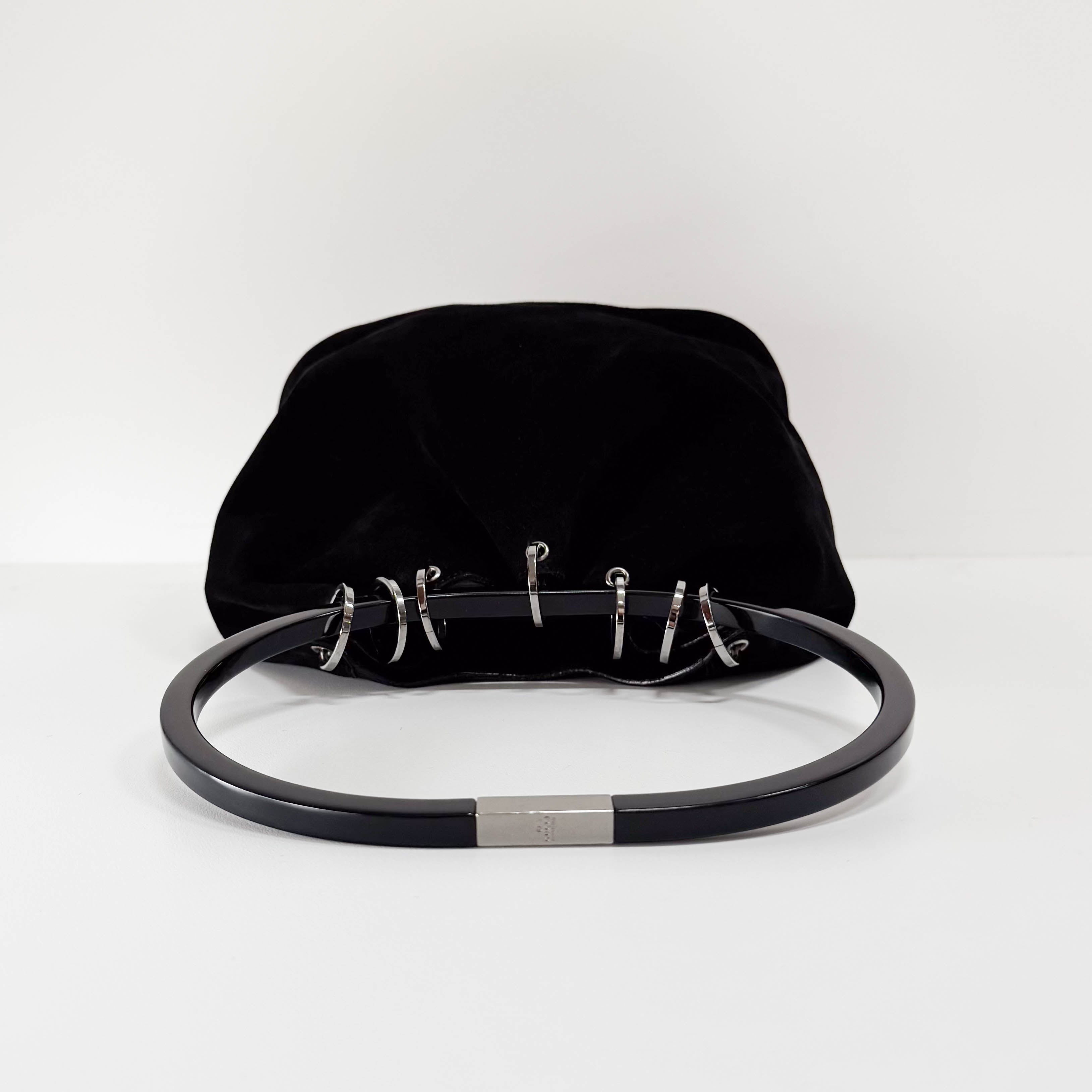 Ring Bag Black Suede Shoulder Bag