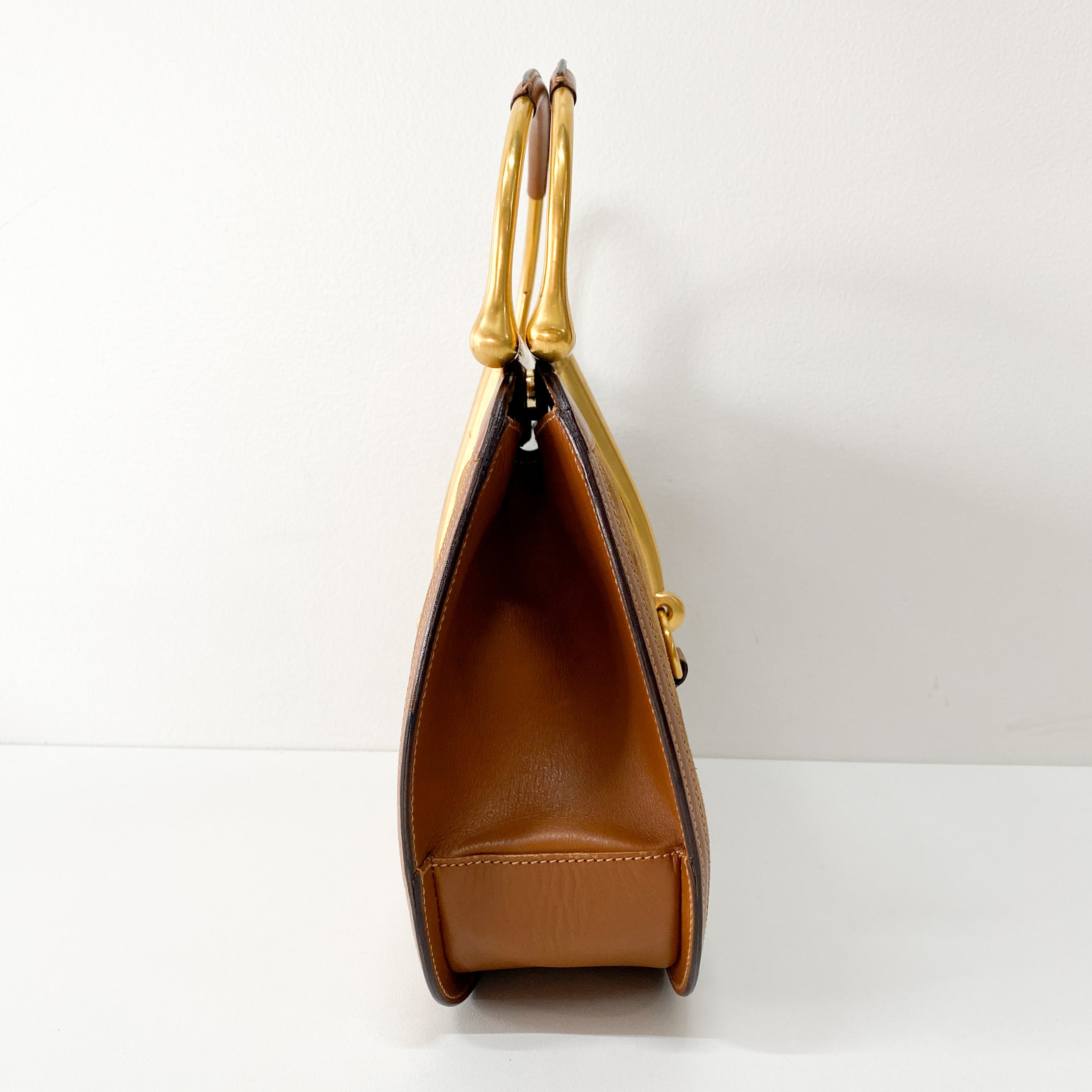 Horsebit Brown Suede Handbag