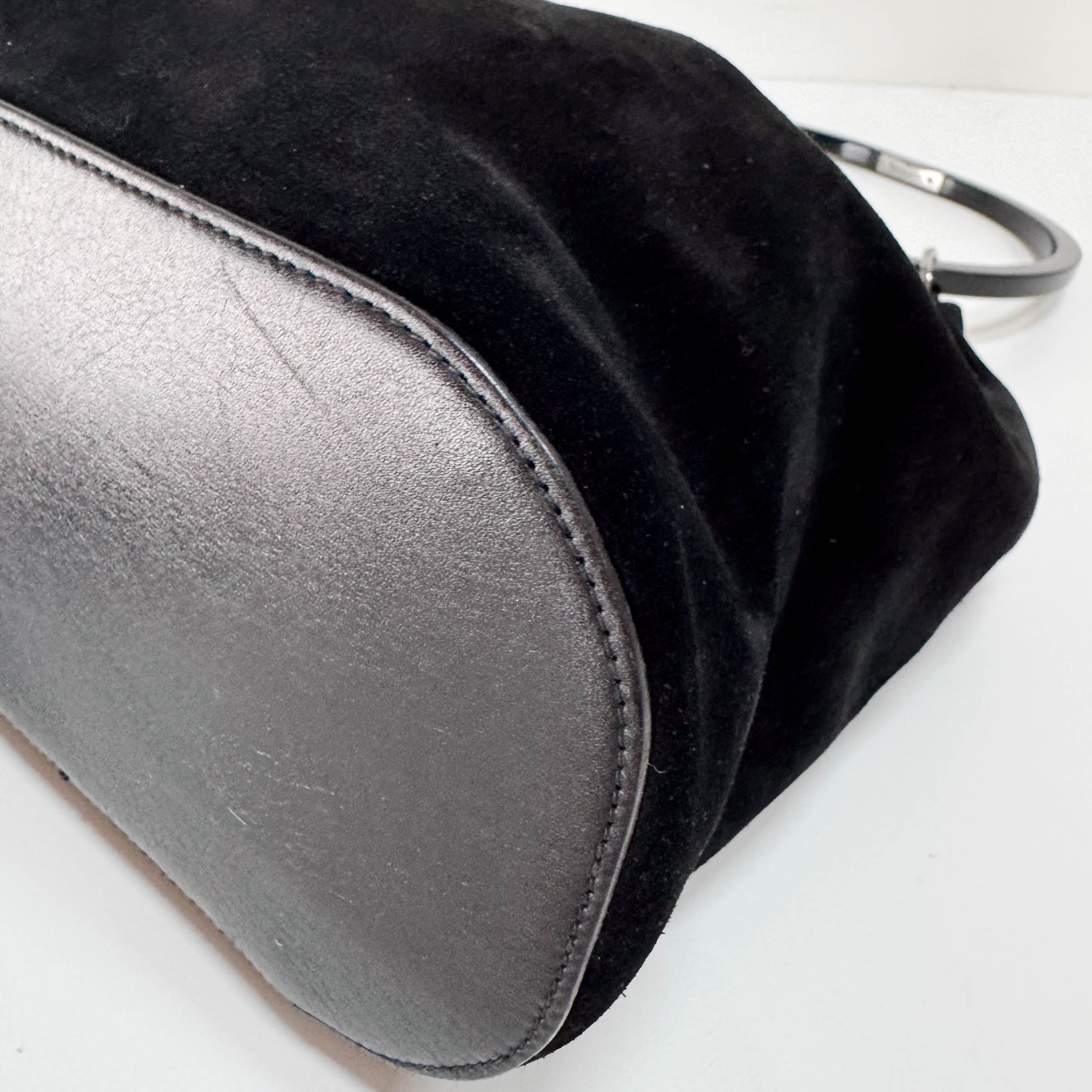 Ring Bag Black Suede Shoulder Bag