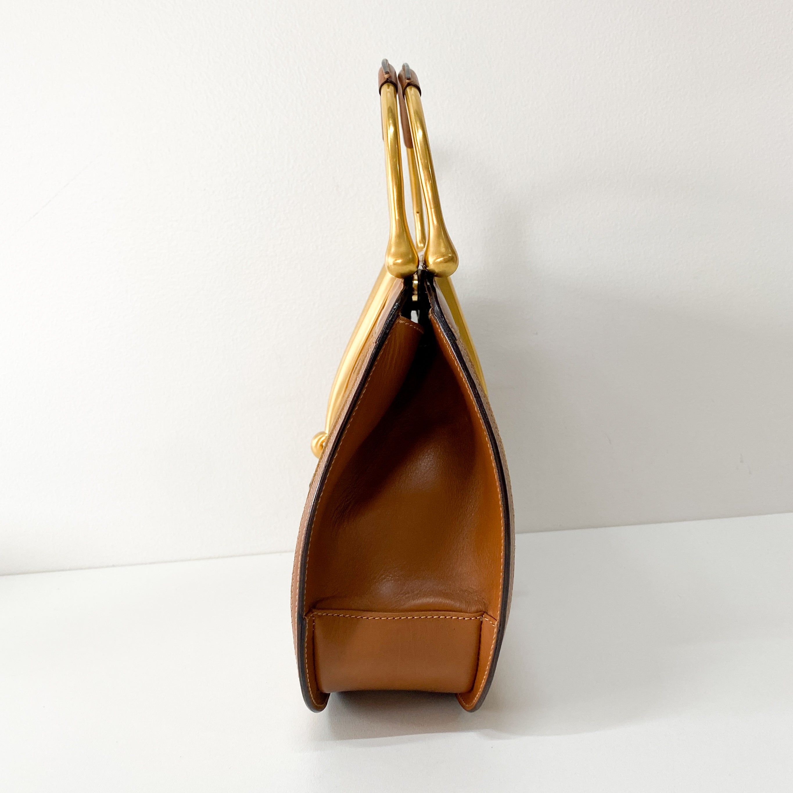 Horsebit Brown Suede Handbag