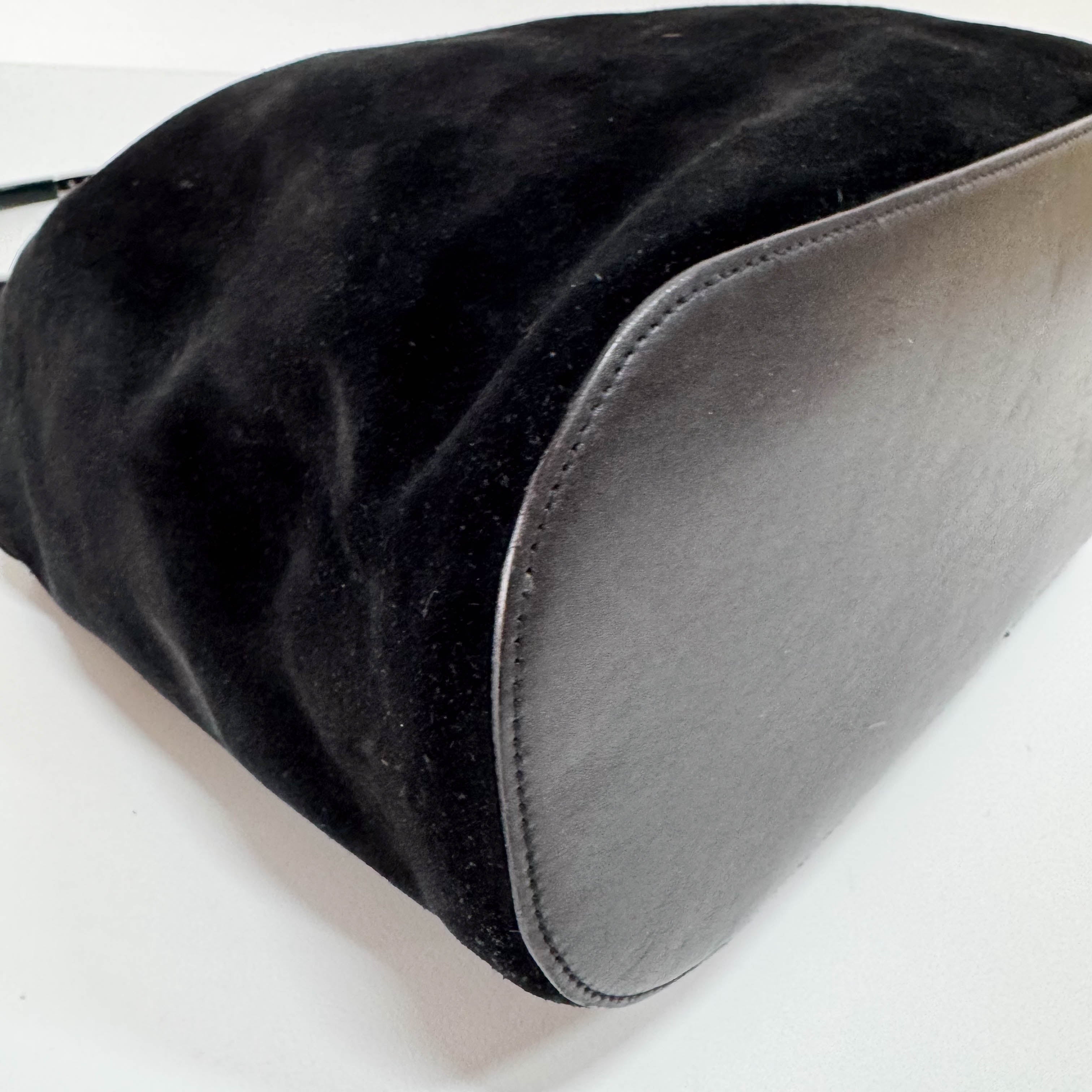 Ring Bag Black Suede Shoulder Bag