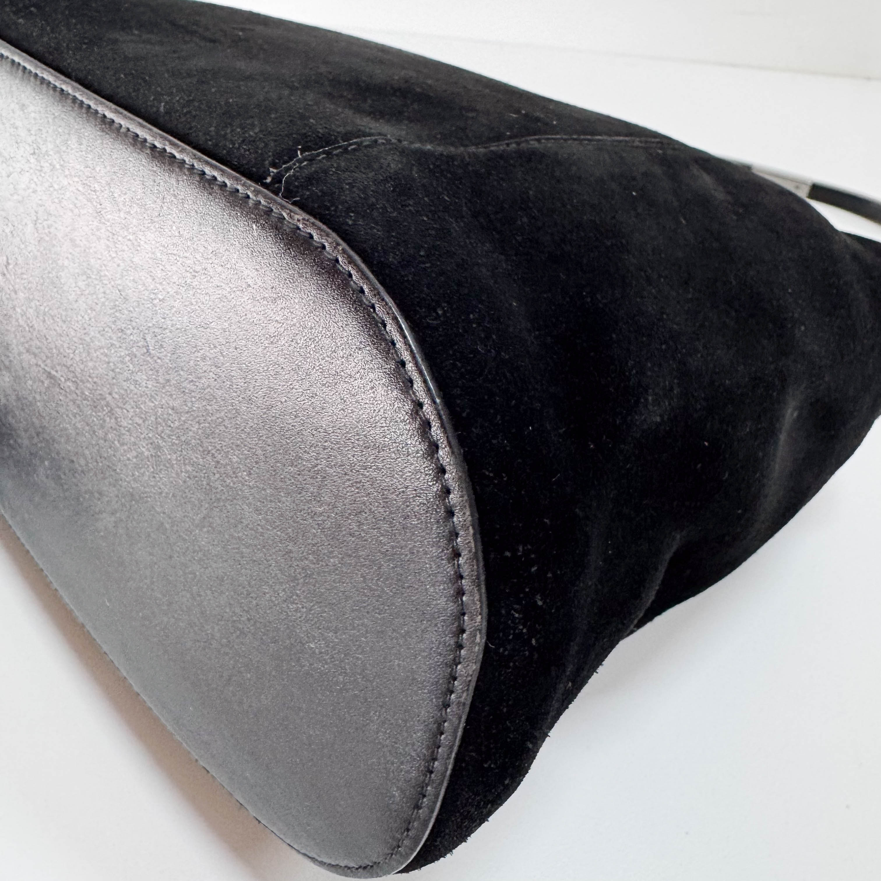 Ring Bag Black Suede Shoulder Bag