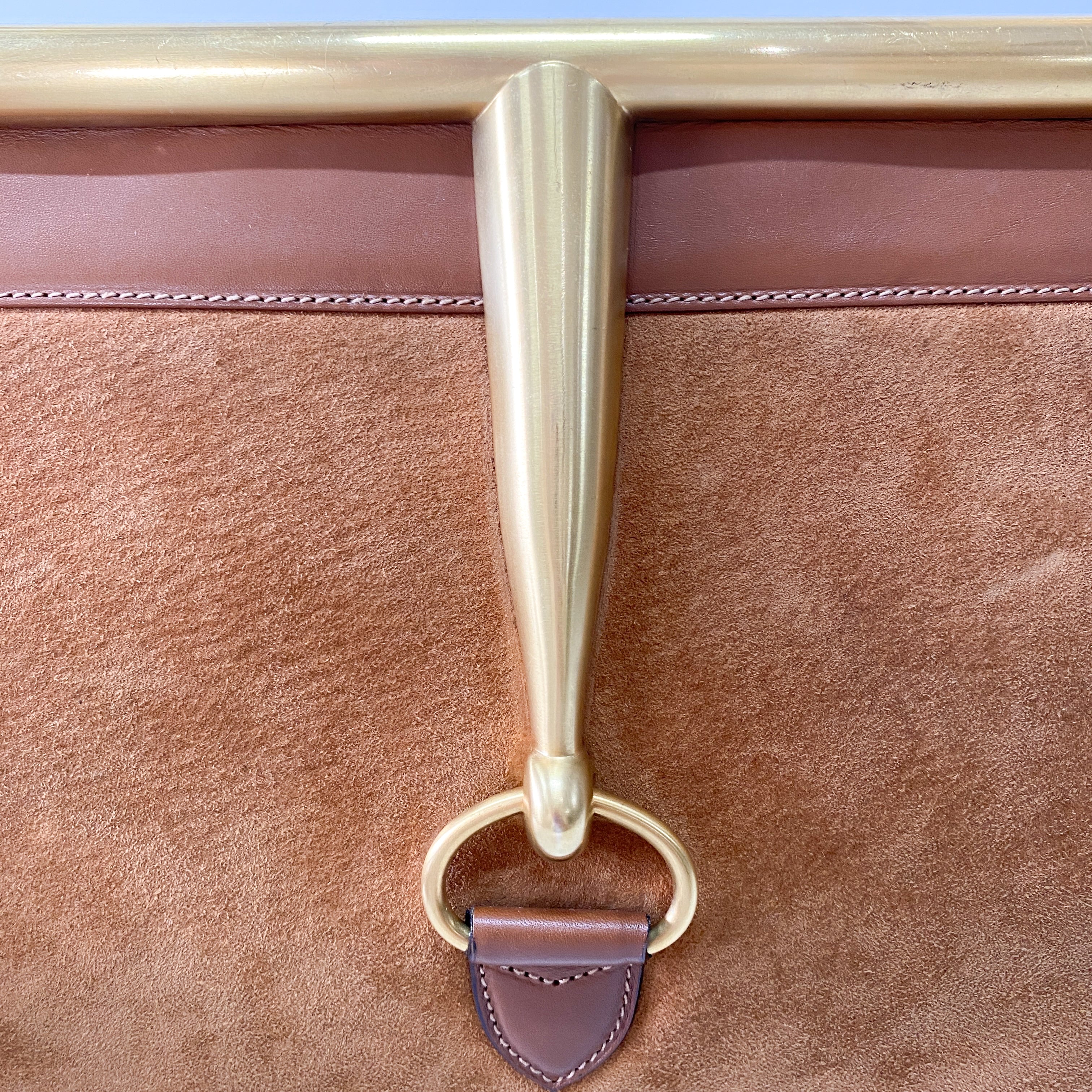 Horsebit Brown Suede Handbag