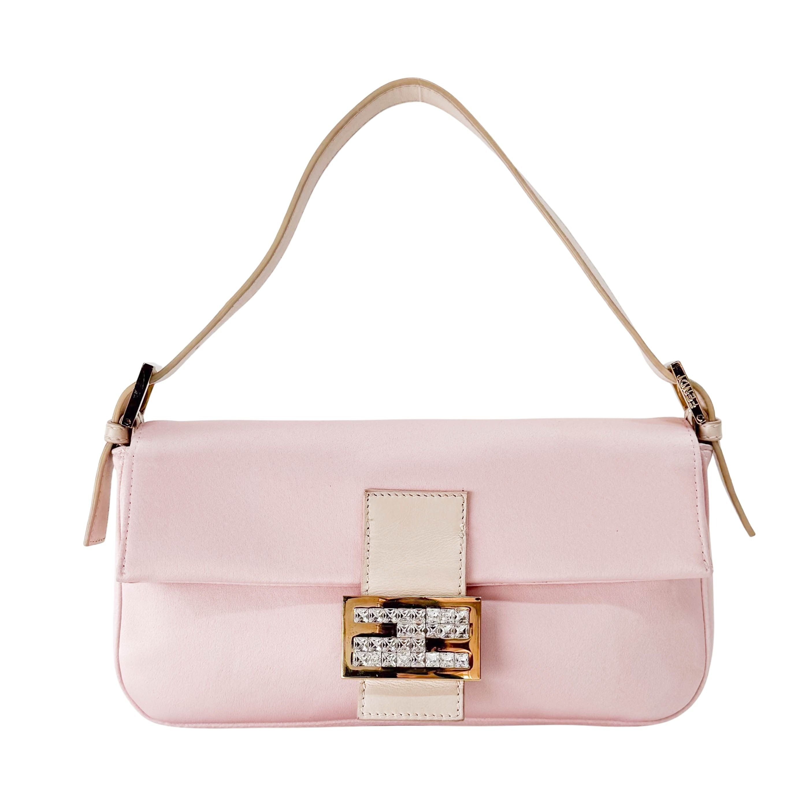 Baguette Silk Light Pink Rhinestone Hardware