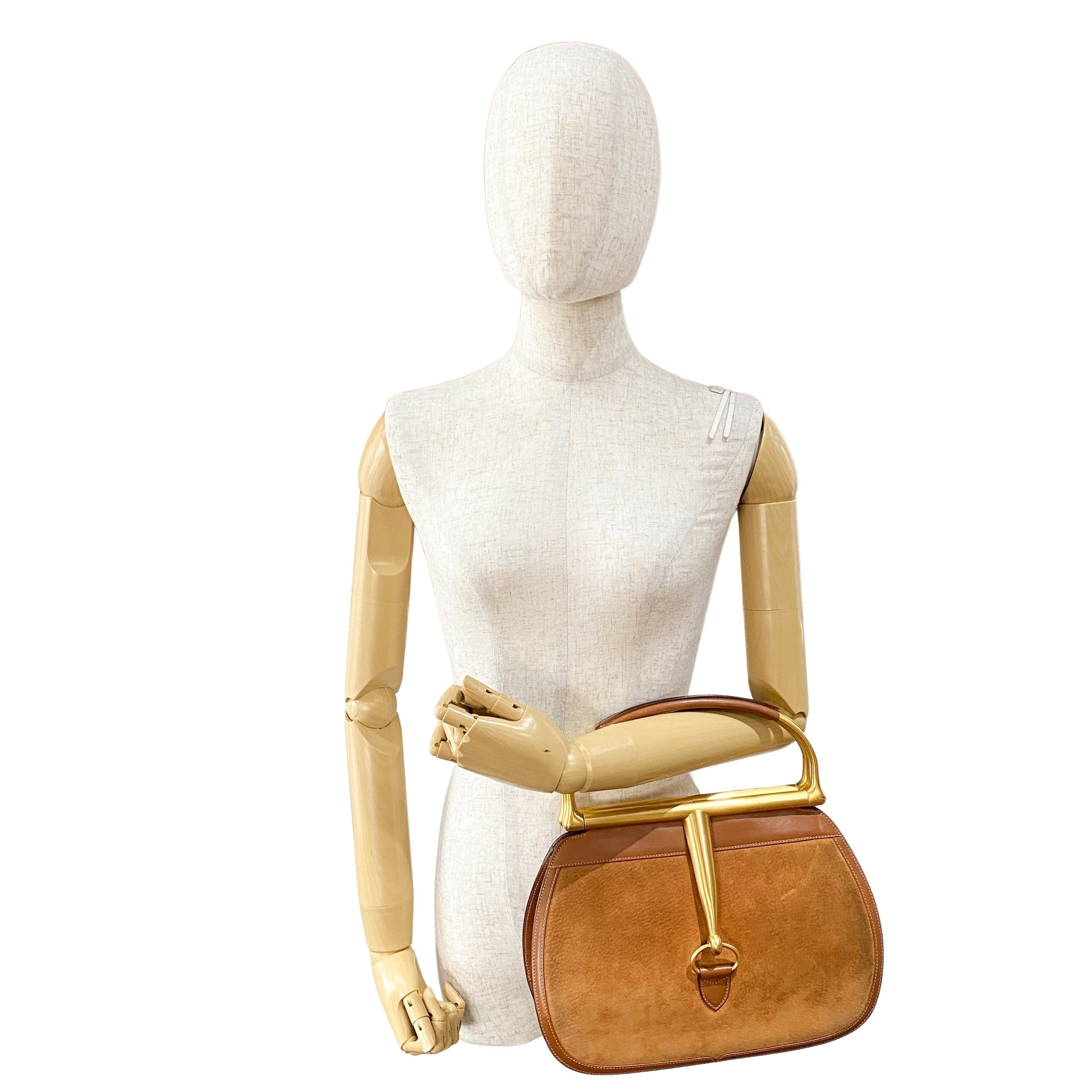Horsebit Brown Suede Handbag
