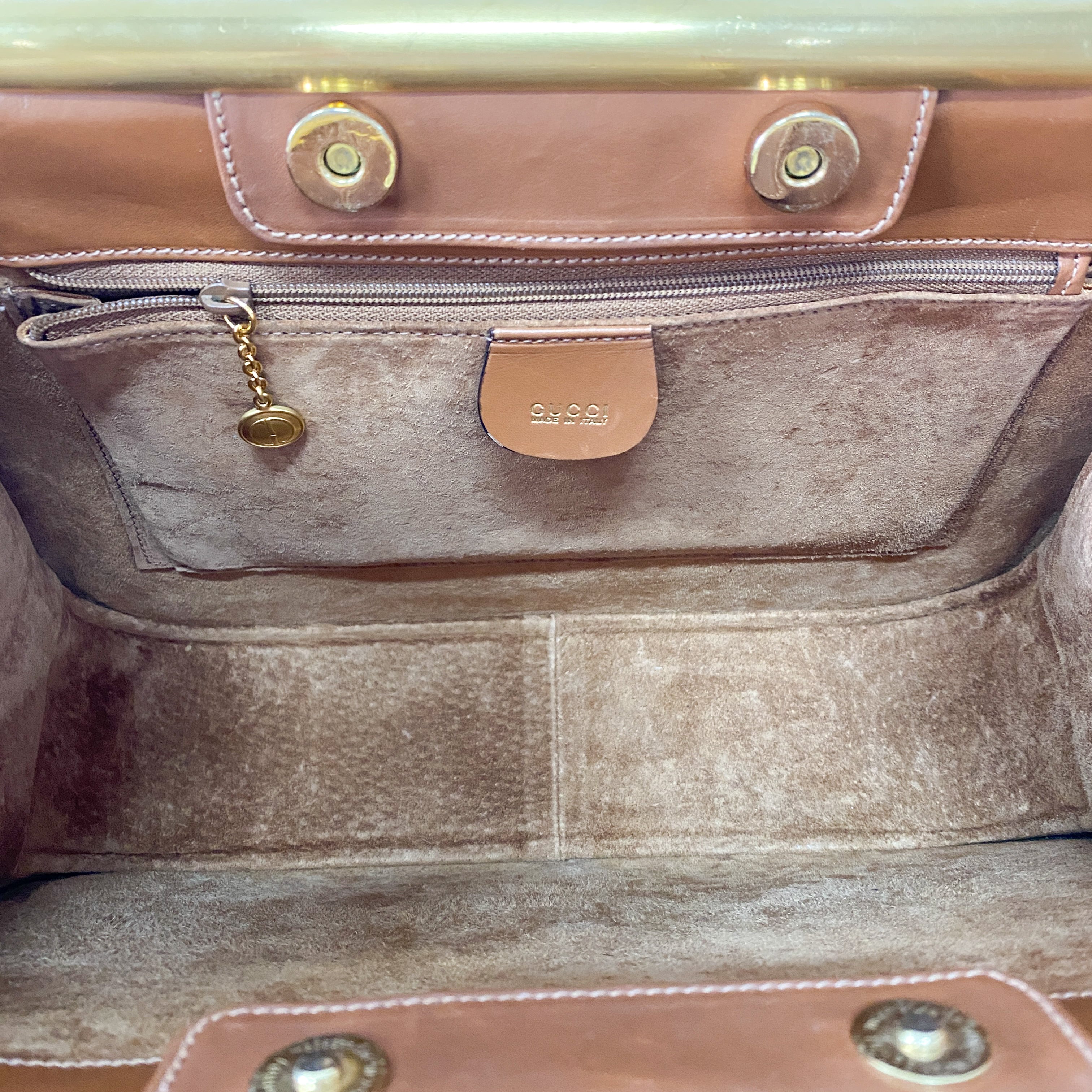 Horsebit Brown Suede Handbag