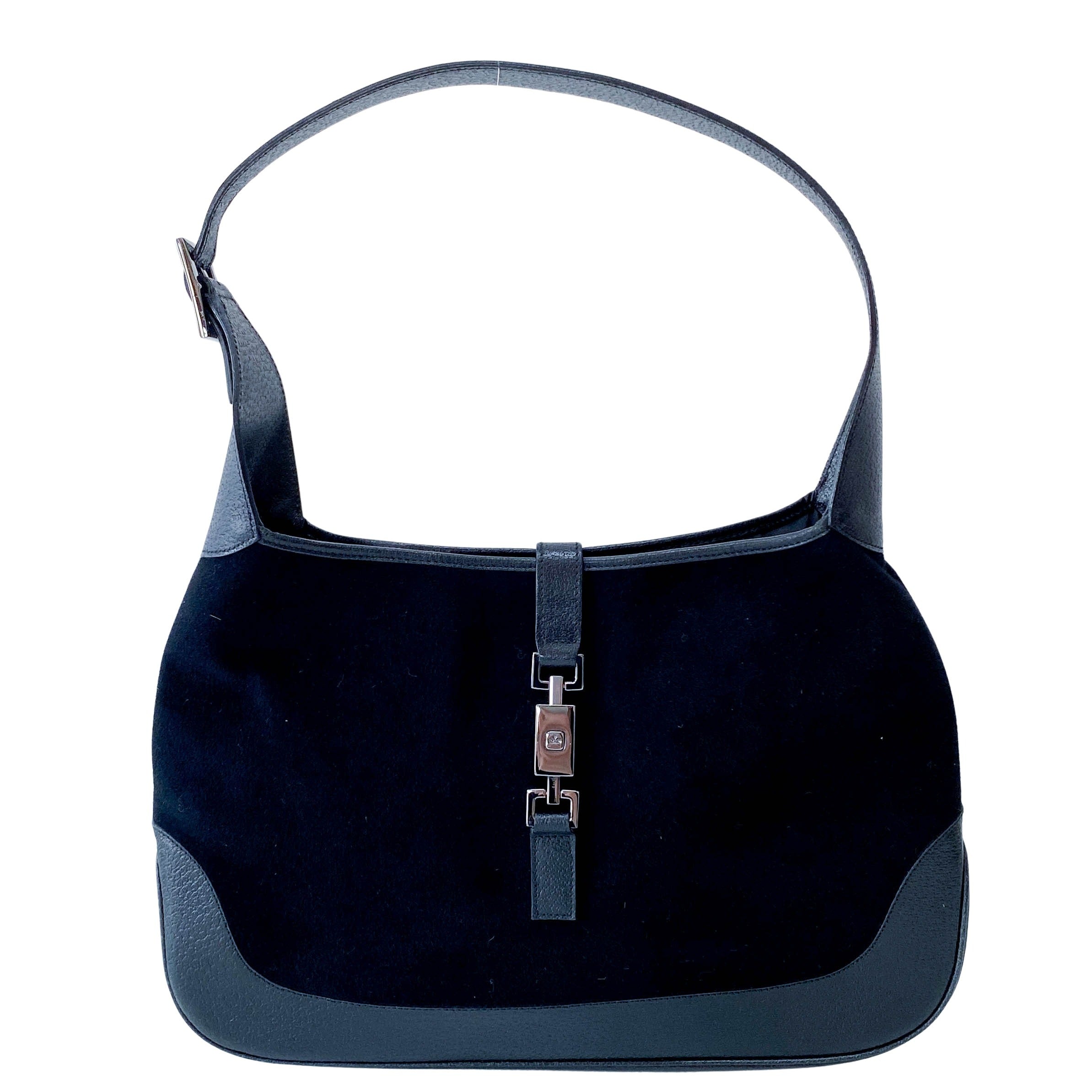 Jackie Wool Black Shoulder Bag