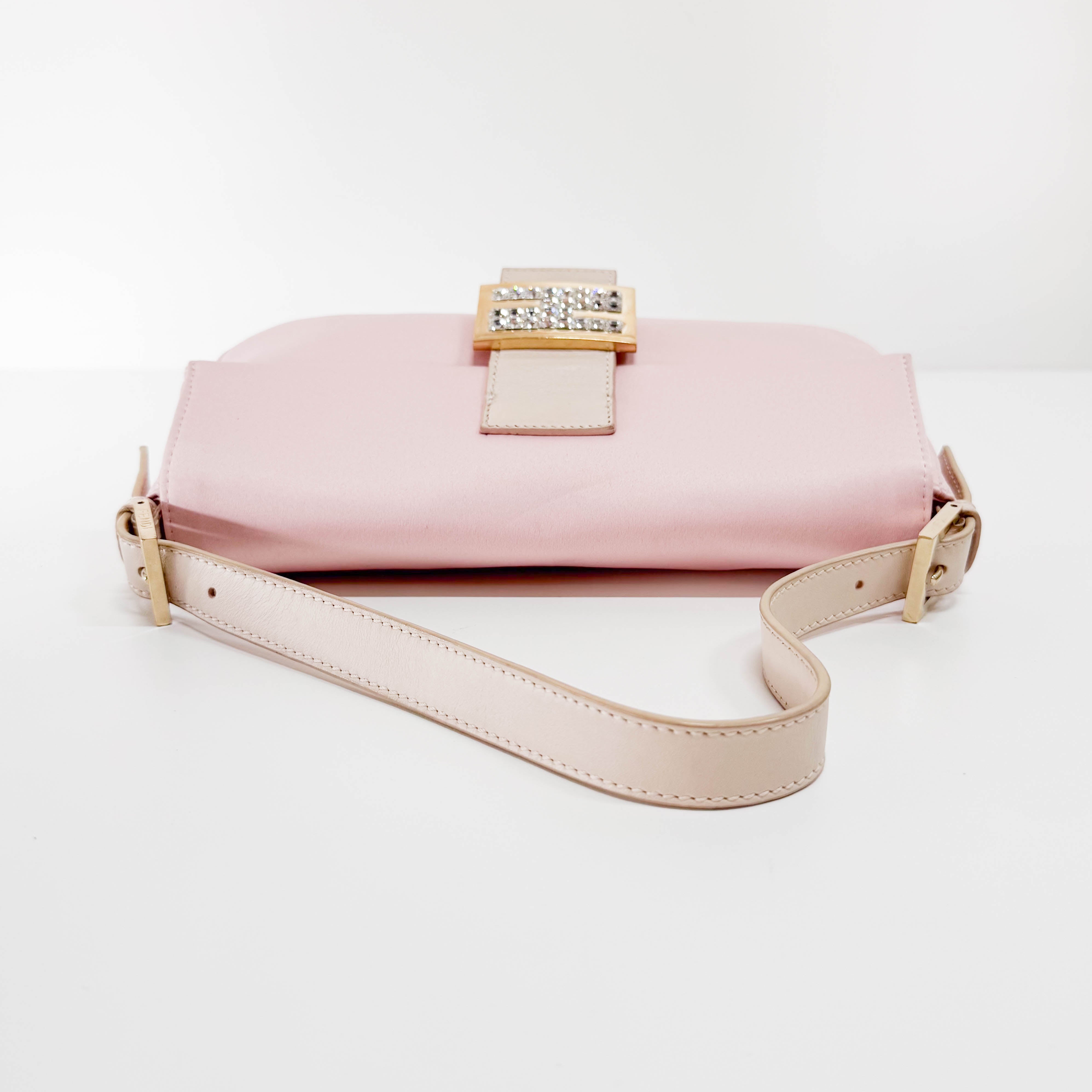 Baguette Silk Light Pink Rhinestone Hardware