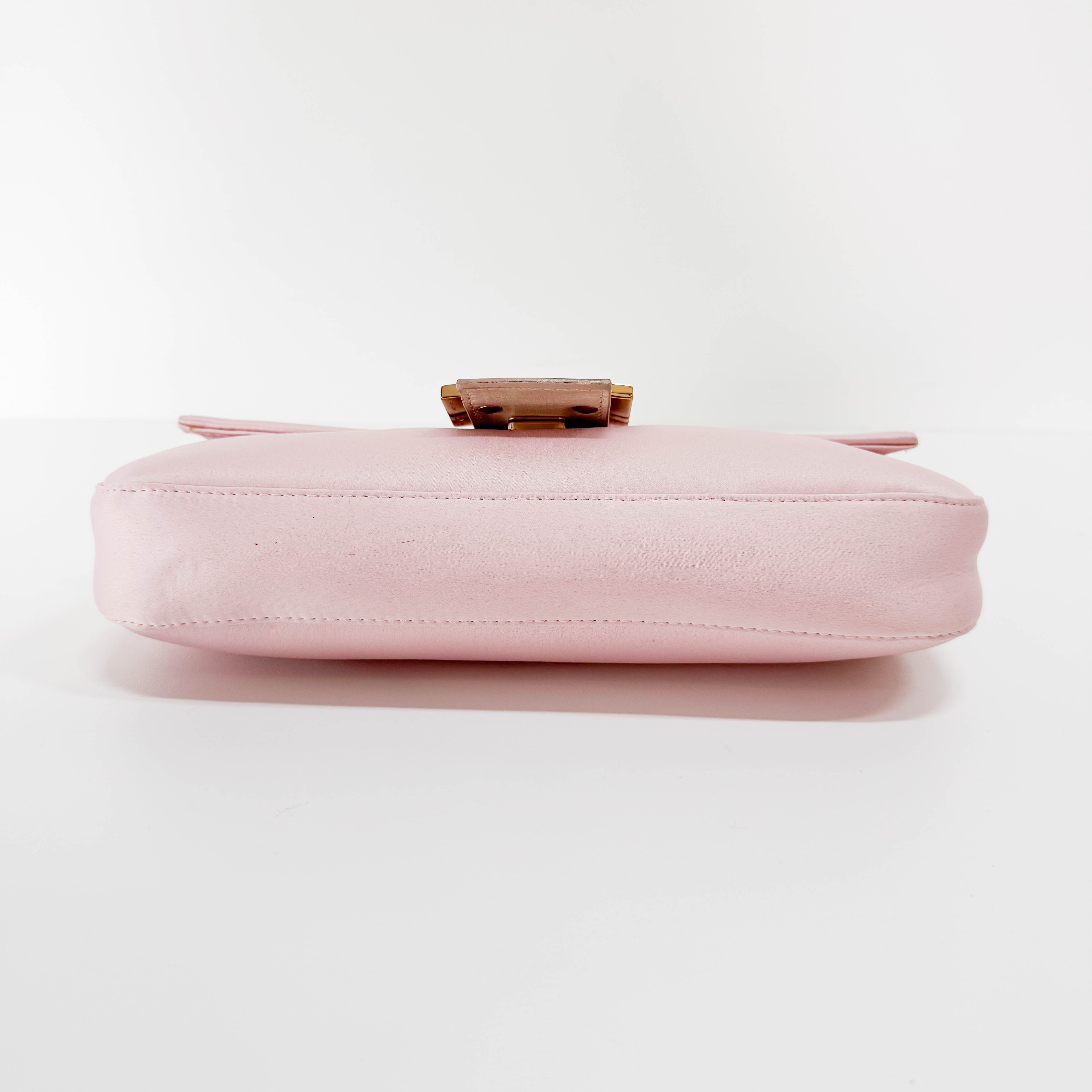 Baguette Silk Light Pink Rhinestone Hardware