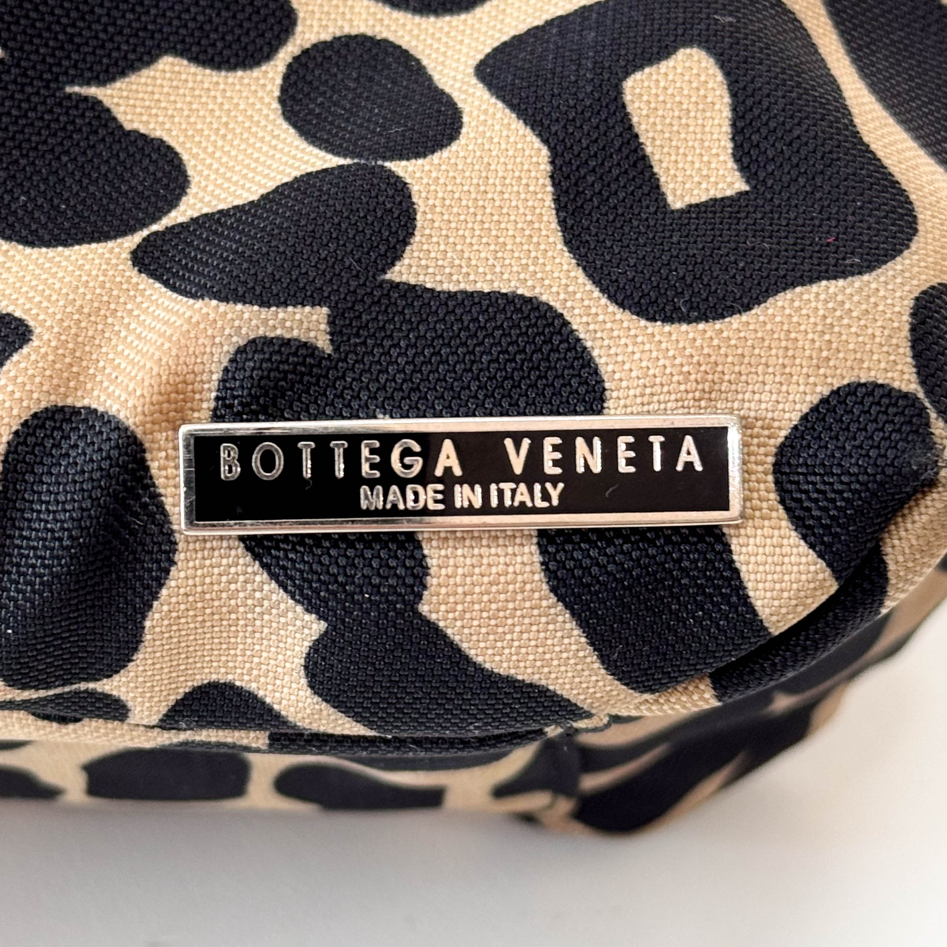 Beige Leopard Print Coated Canvas Shoulder Bag