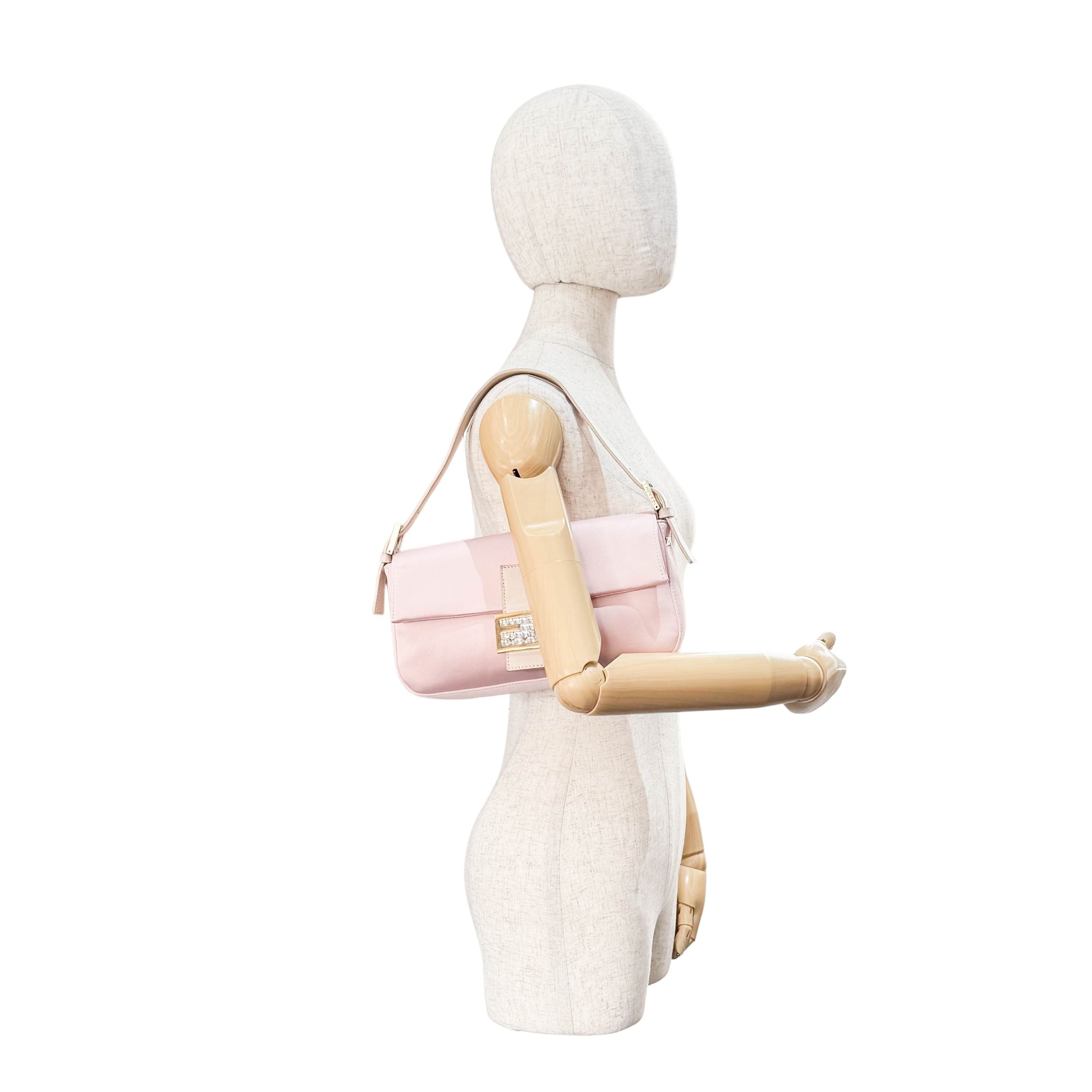 Baguette Silk Light Pink Rhinestone Hardware