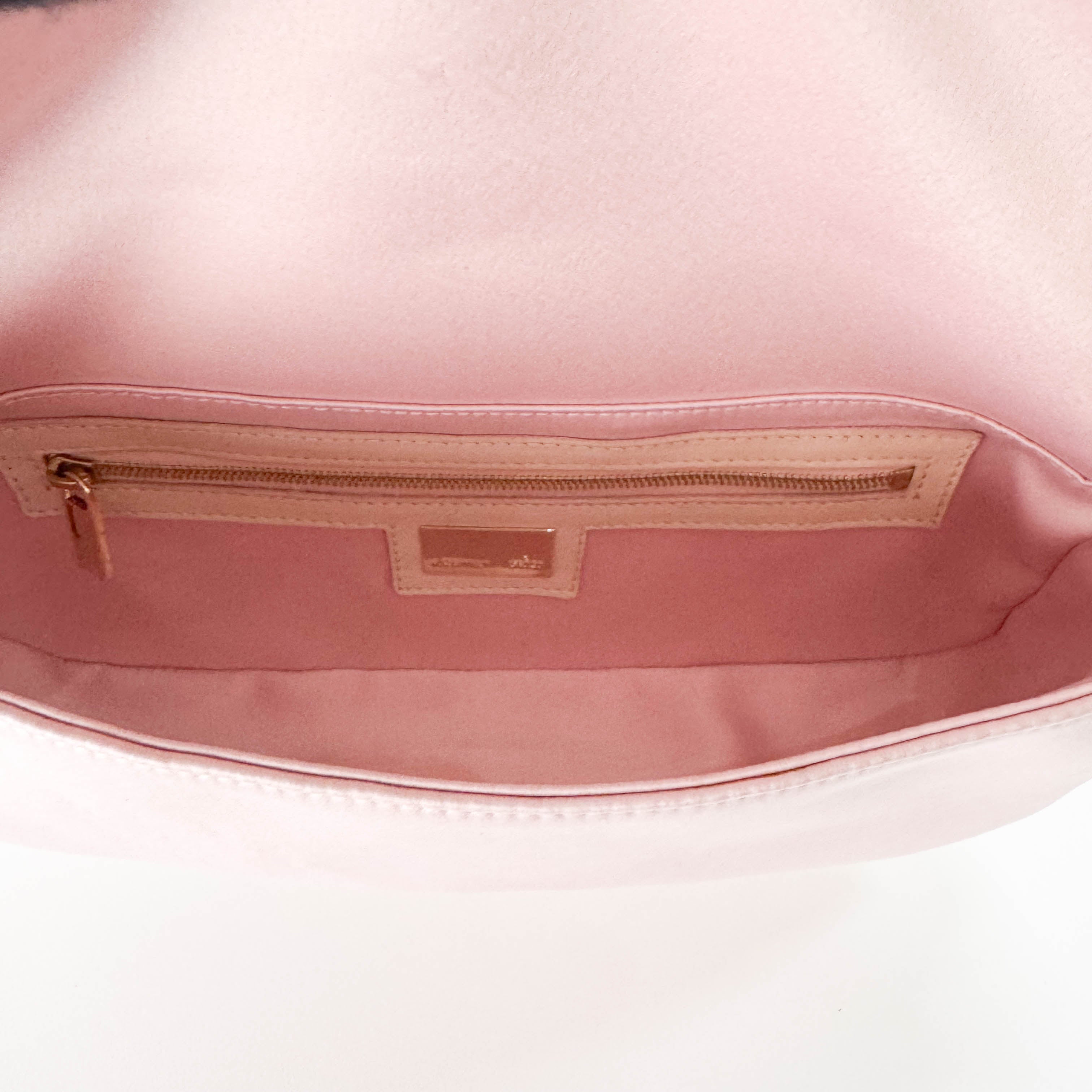 Baguette Silk Light Pink Rhinestone Hardware