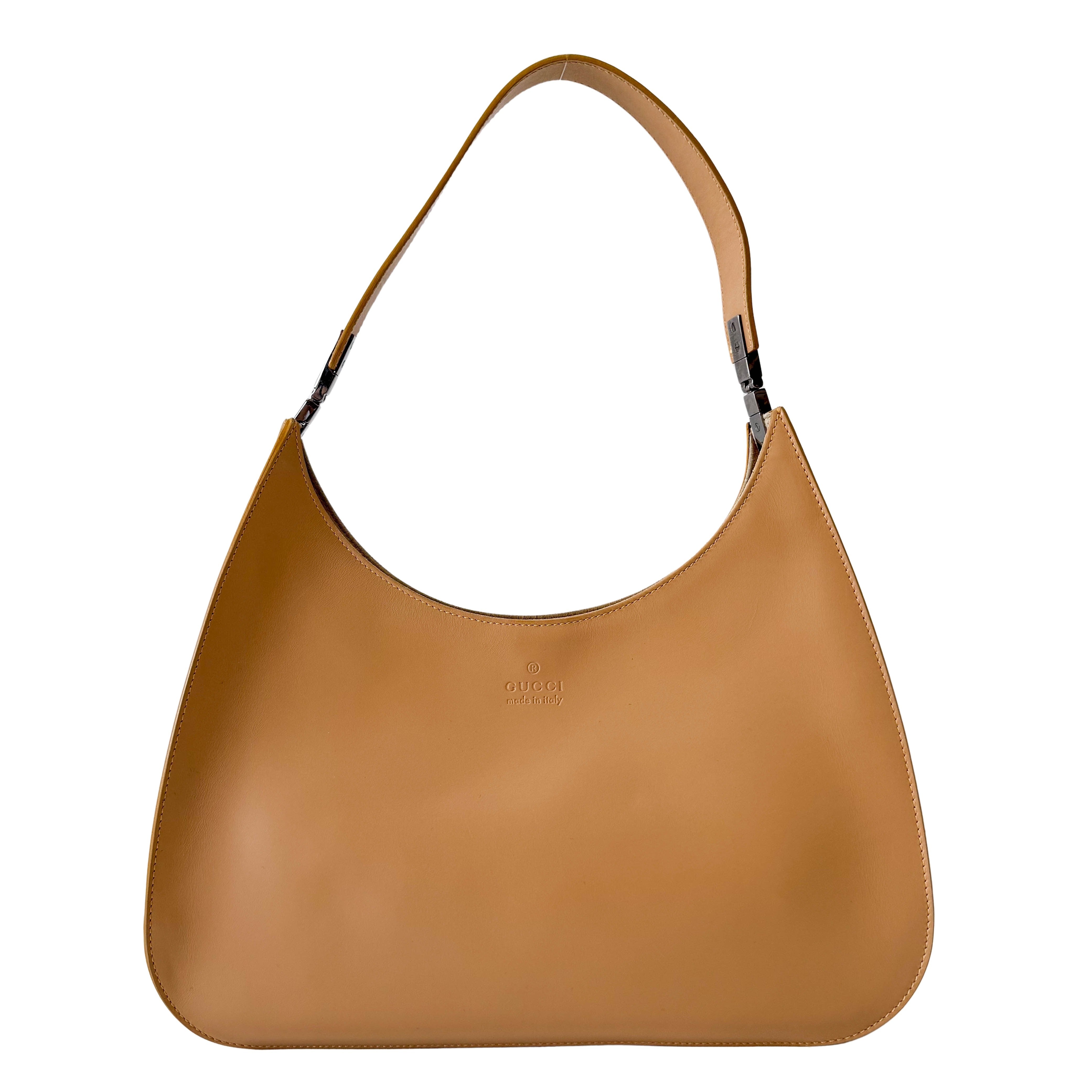 Beige Leather Shoulder Bag