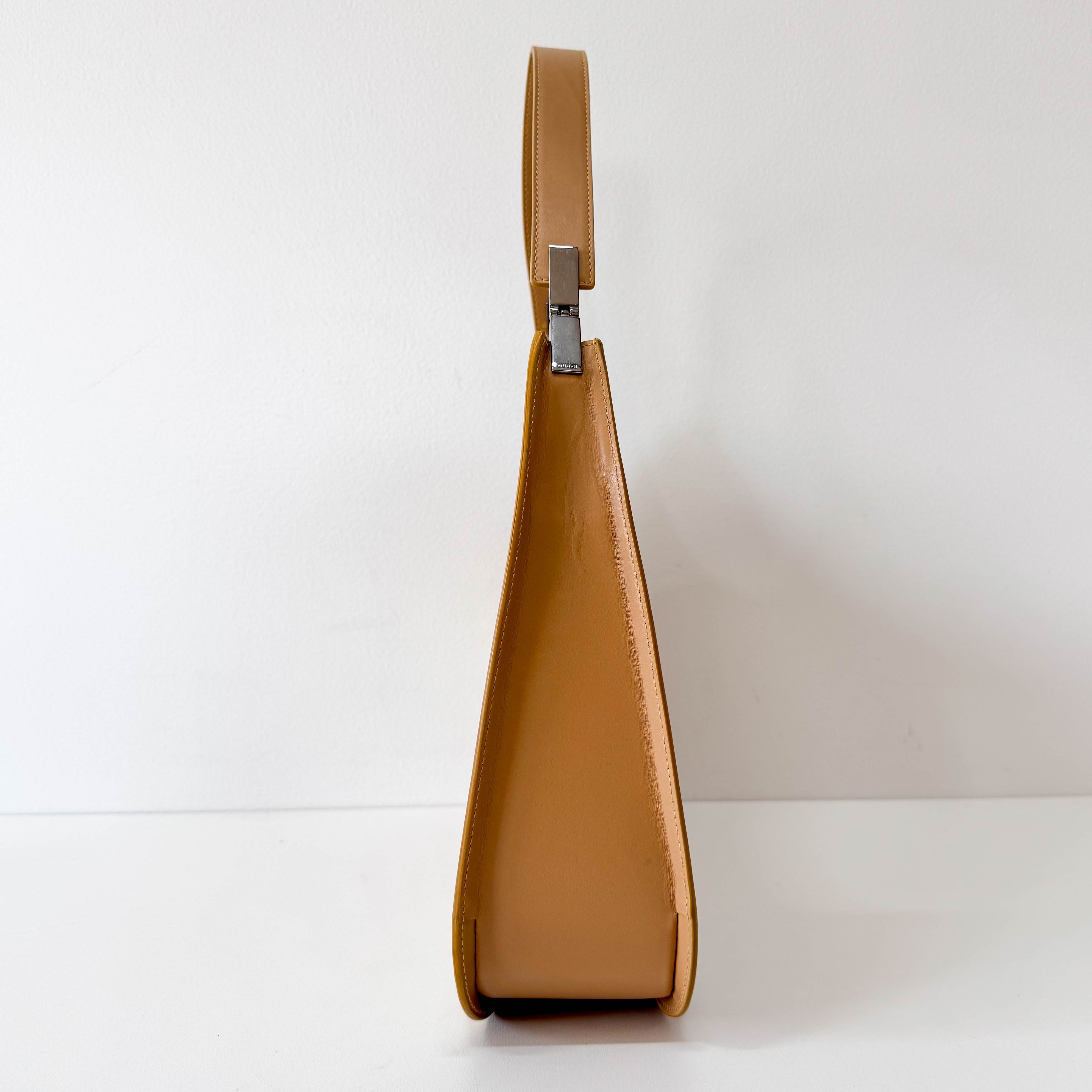 Beige Leather Shoulder Bag