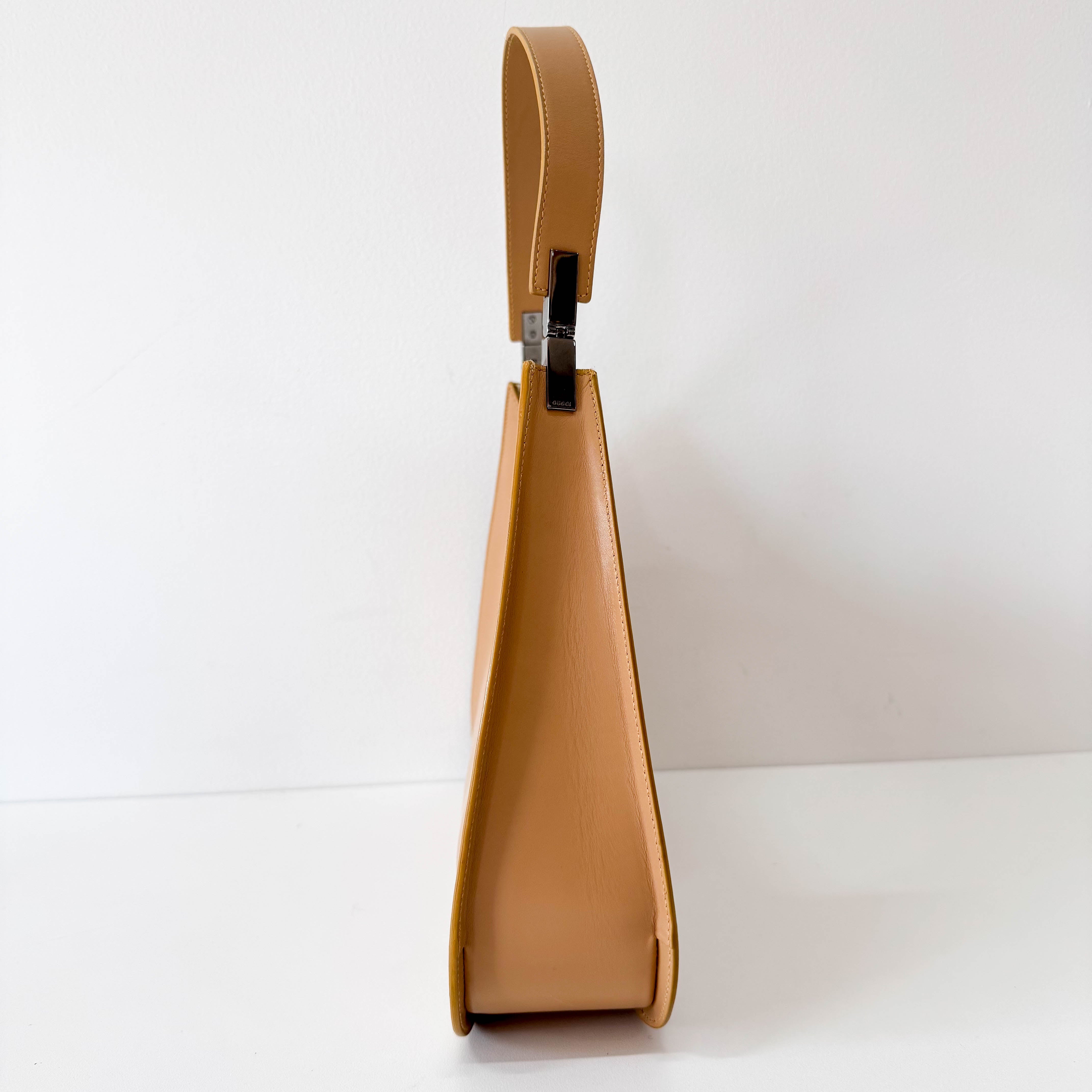 Beige Leather Shoulder Bag