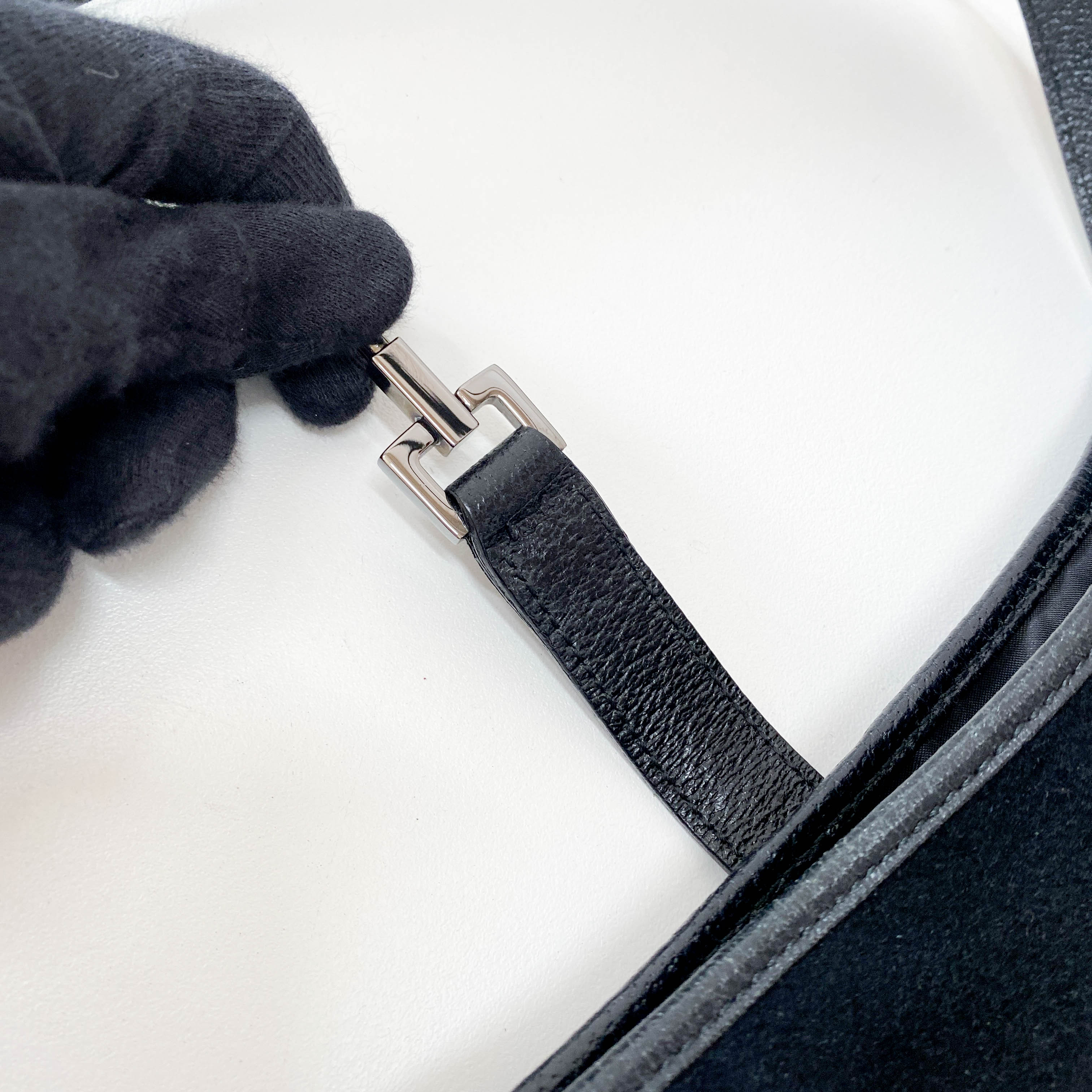 Jackie Wool Black Shoulder Bag