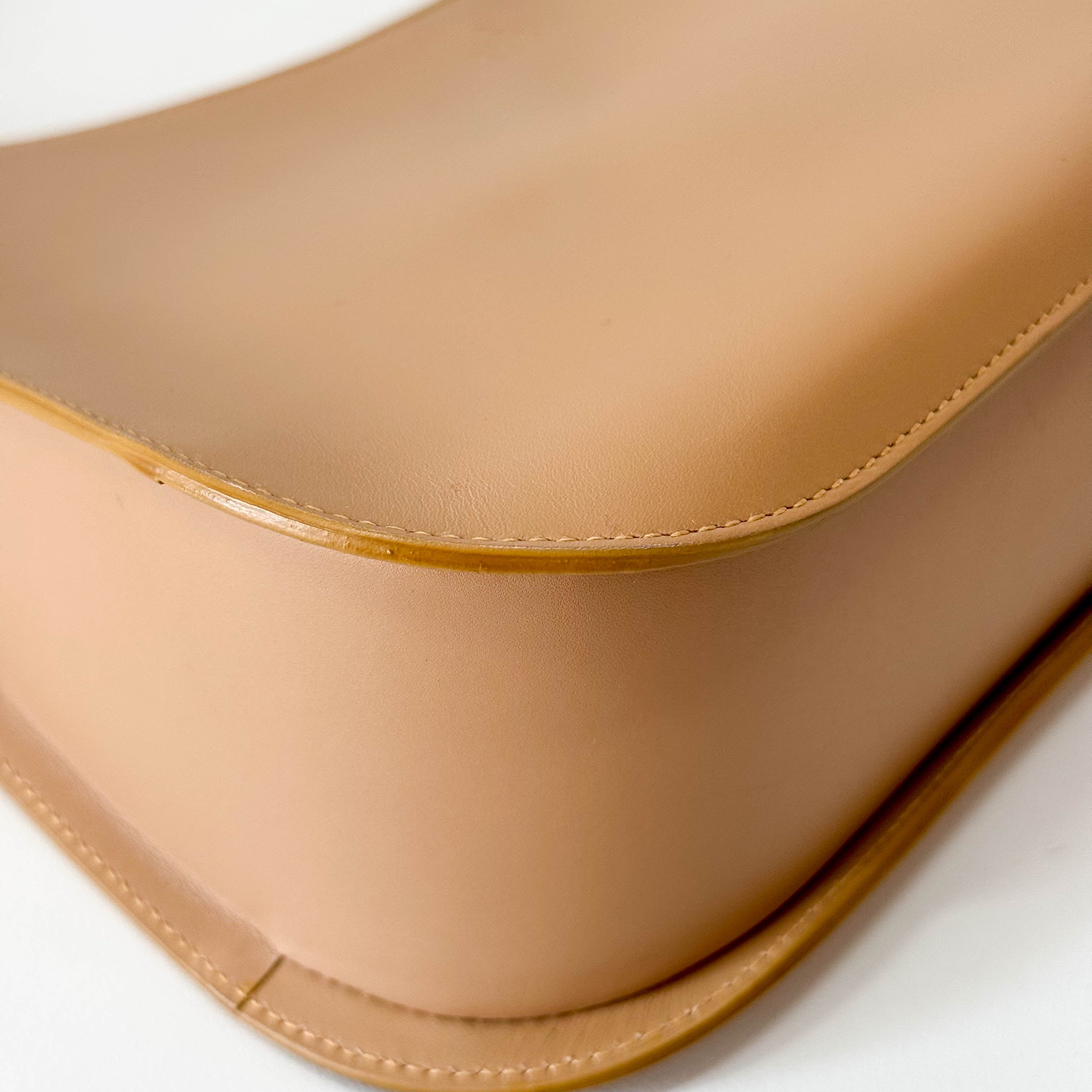 Beige Leather Shoulder Bag
