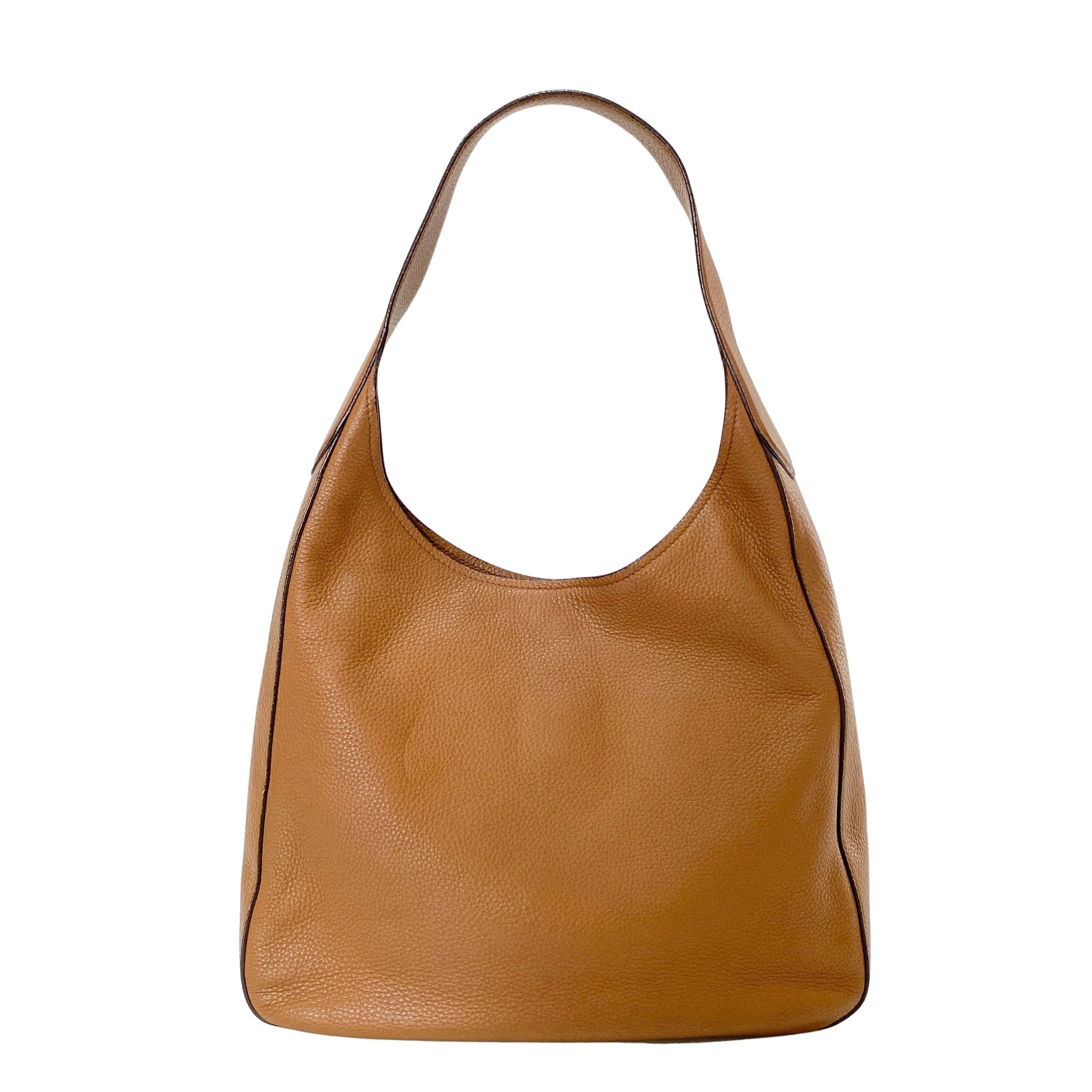 Brown Leather Hobo Shoulder Bag