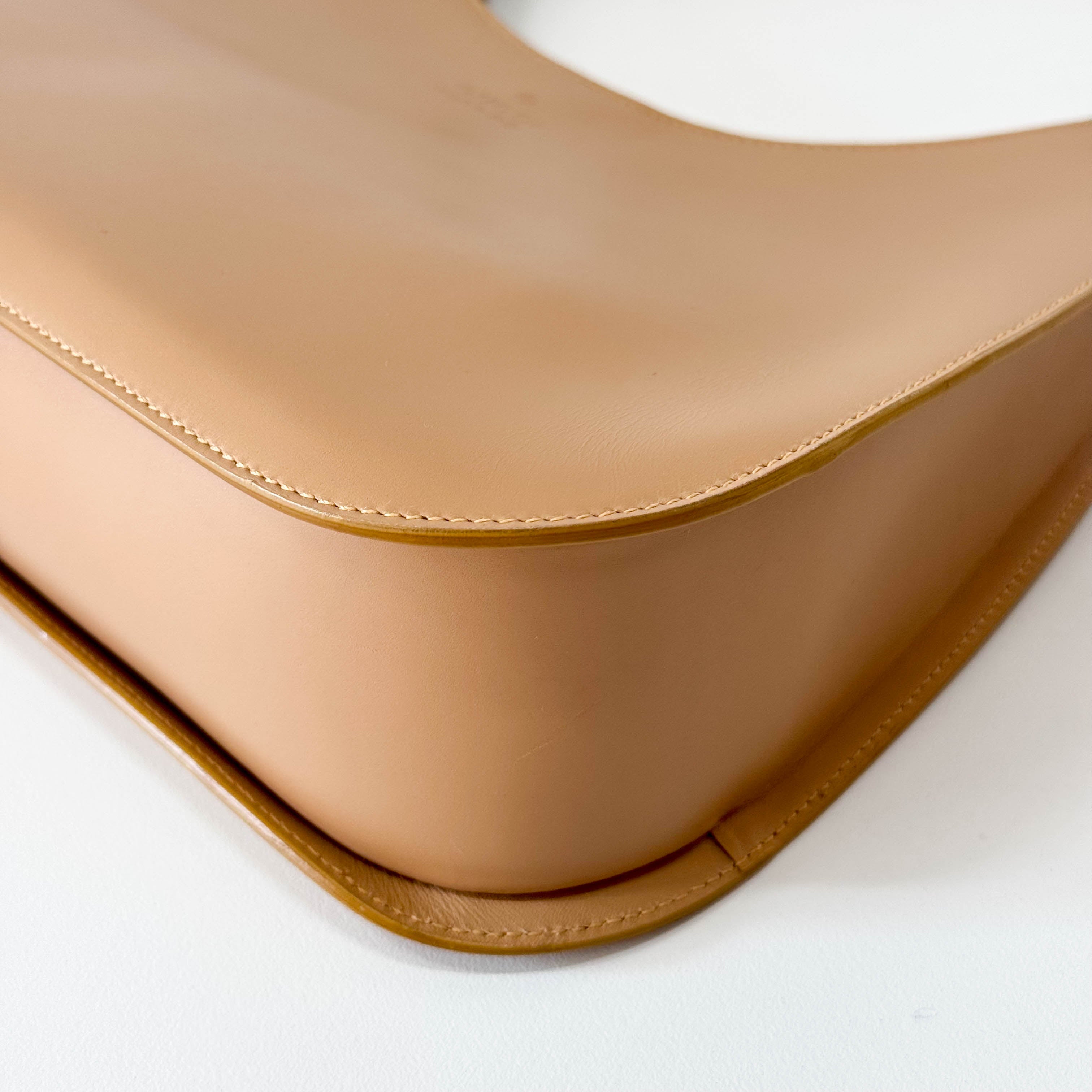 Beige Leather Shoulder Bag