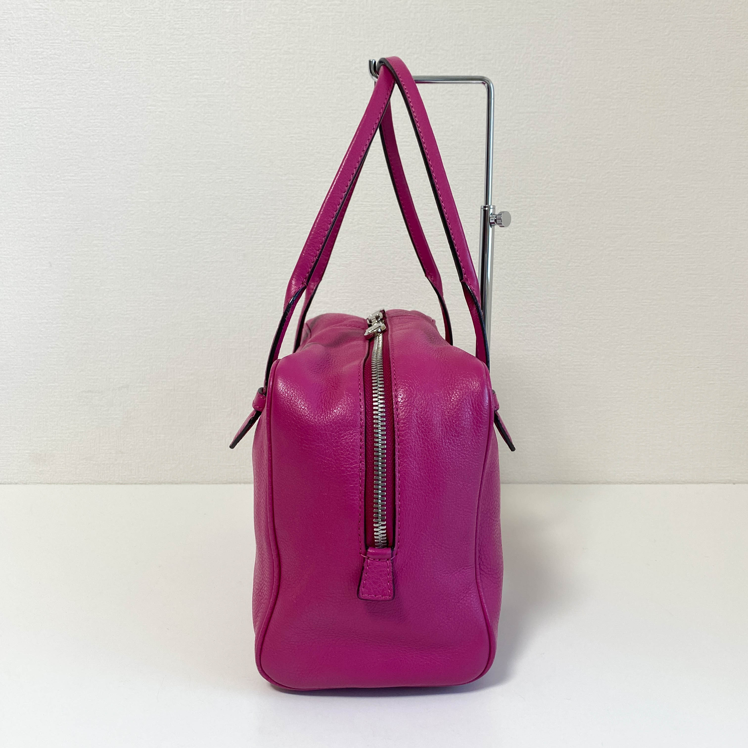 Vintage Purple Leather Top Handle Bag
