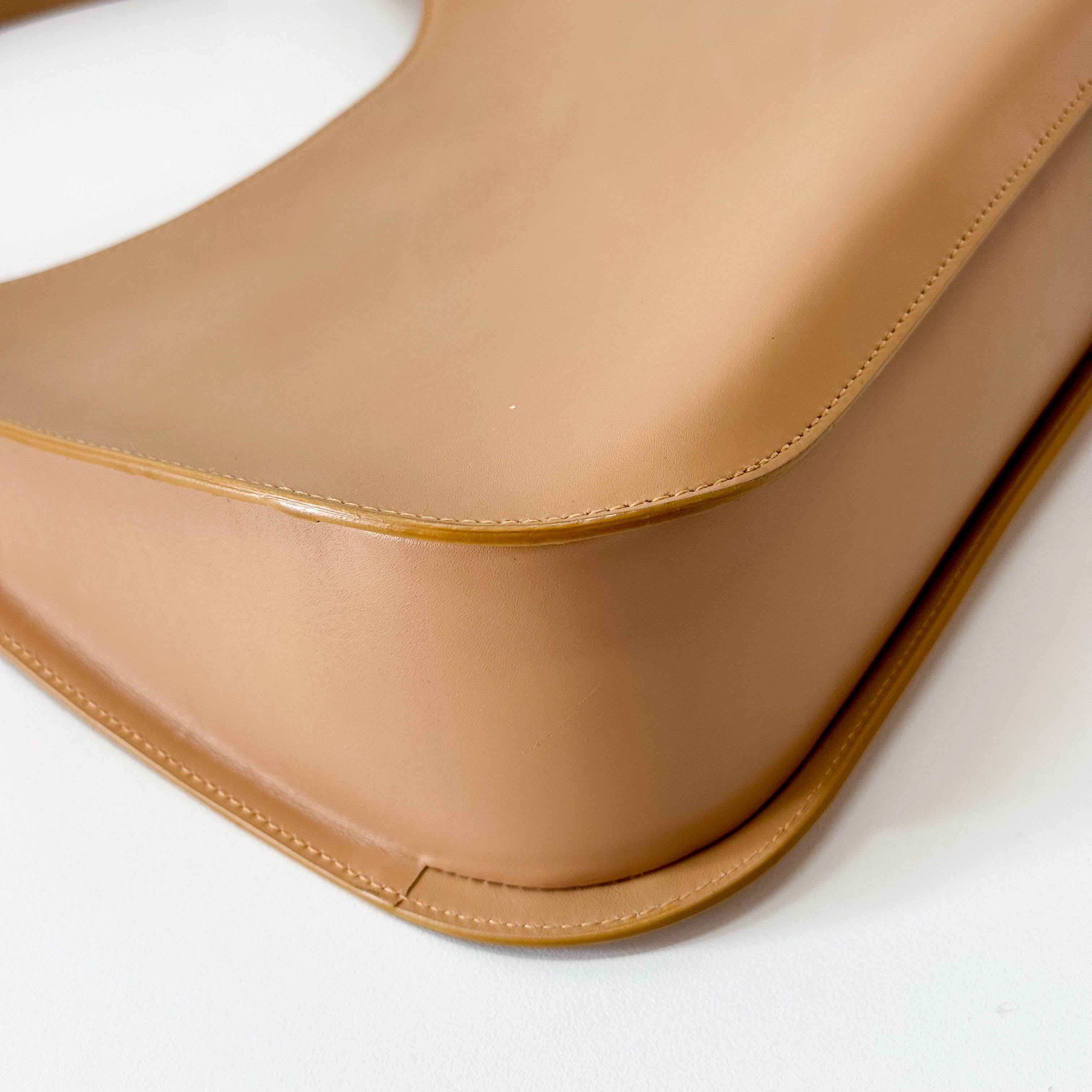 Beige Leather Shoulder Bag