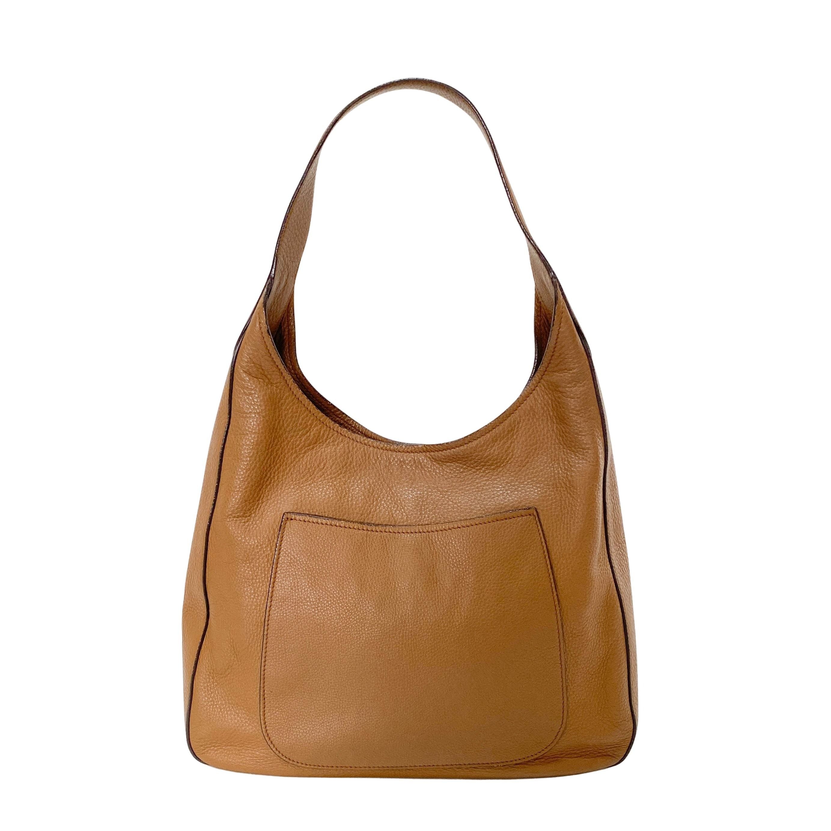 Brown Leather Hobo Shoulder Bag