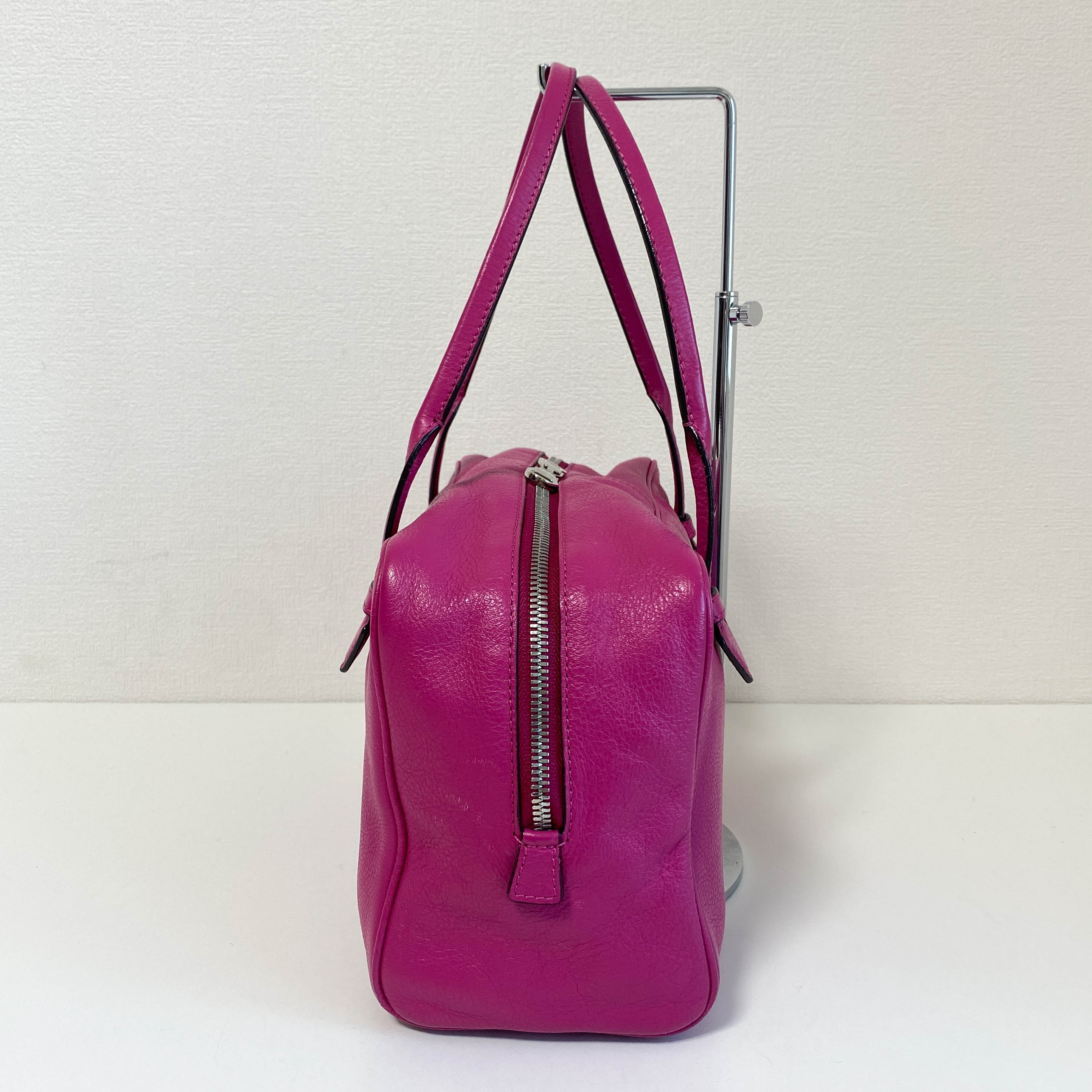 Vintage Purple Leather Top Handle Bag
