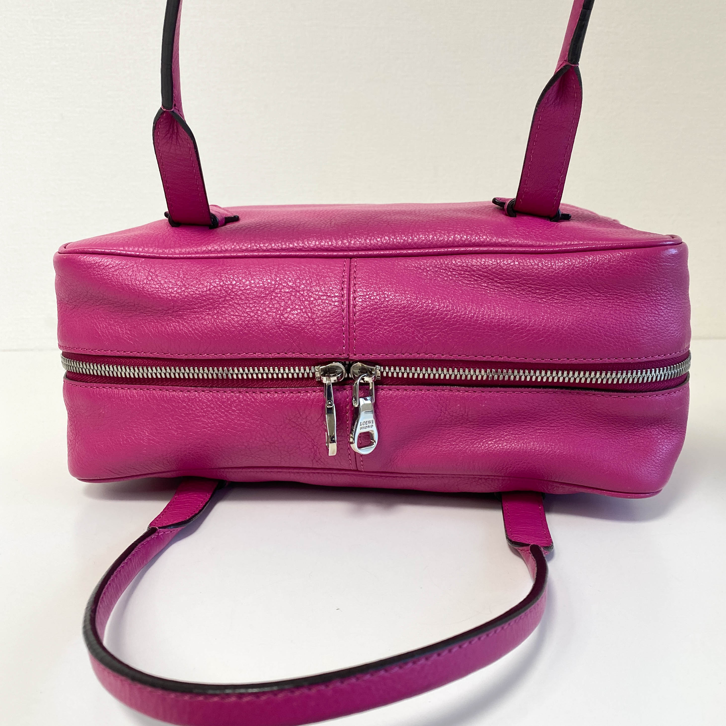 Vintage Purple Leather Top Handle Bag