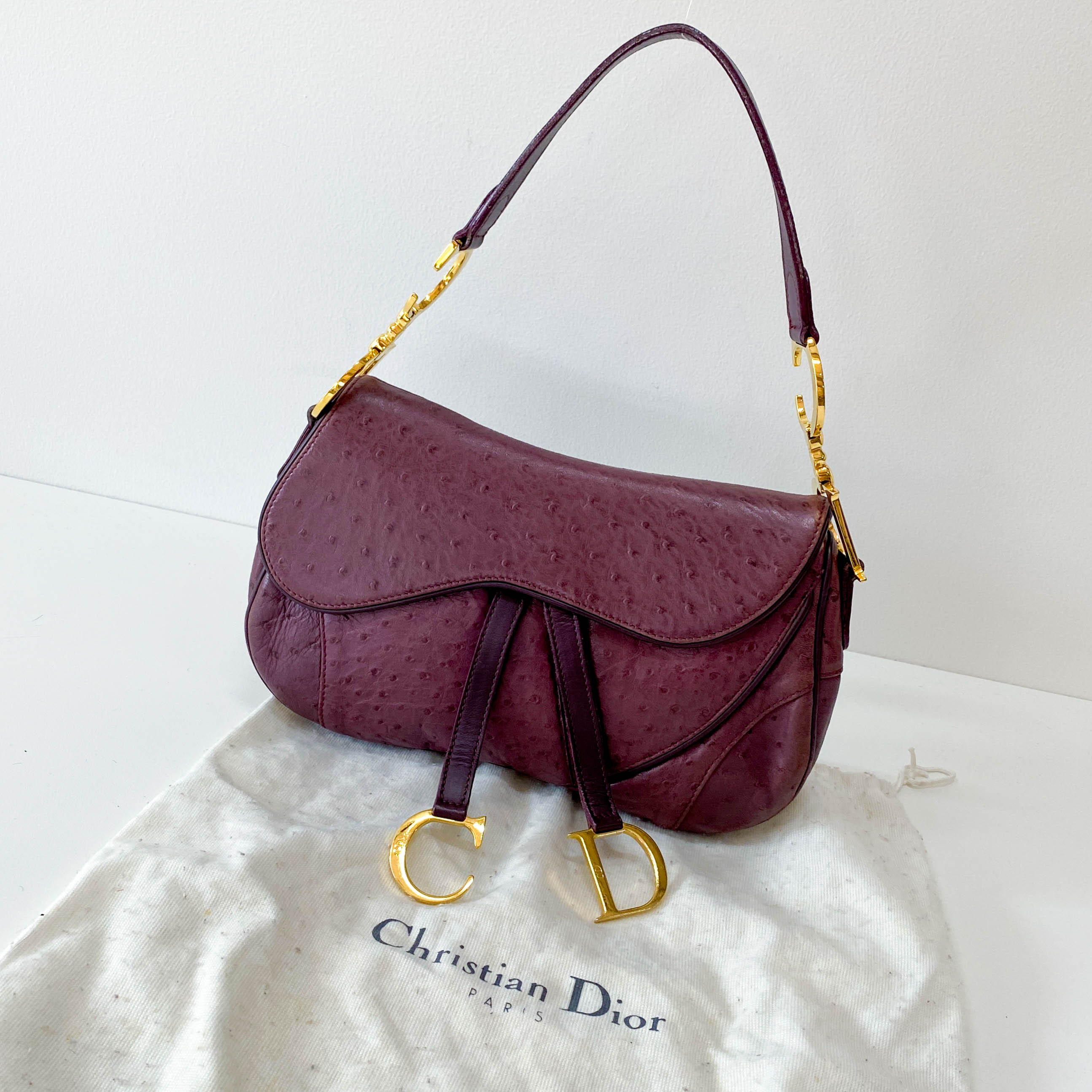 Double Saddle Purple Shoulder Bag