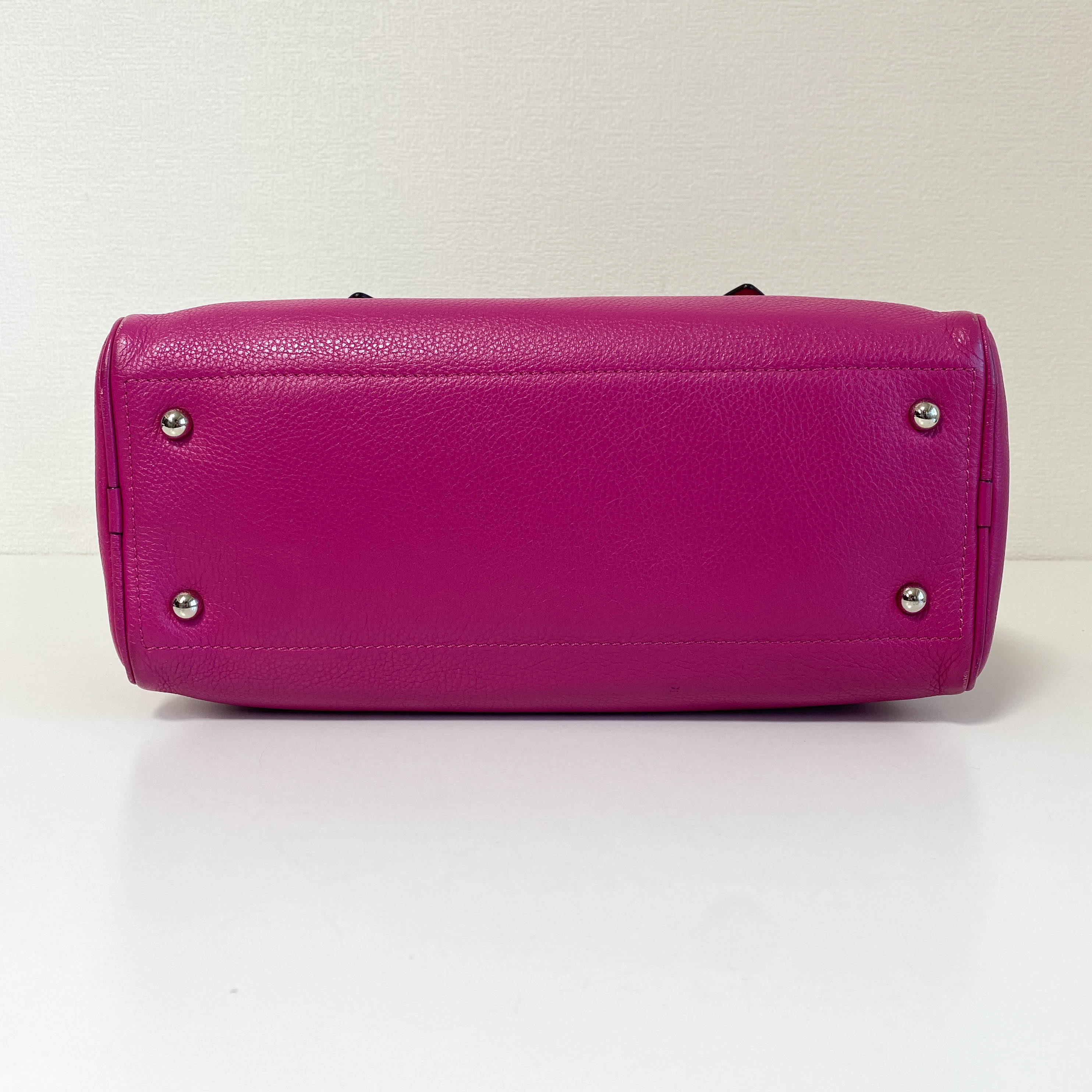 Vintage Purple Leather Top Handle Bag