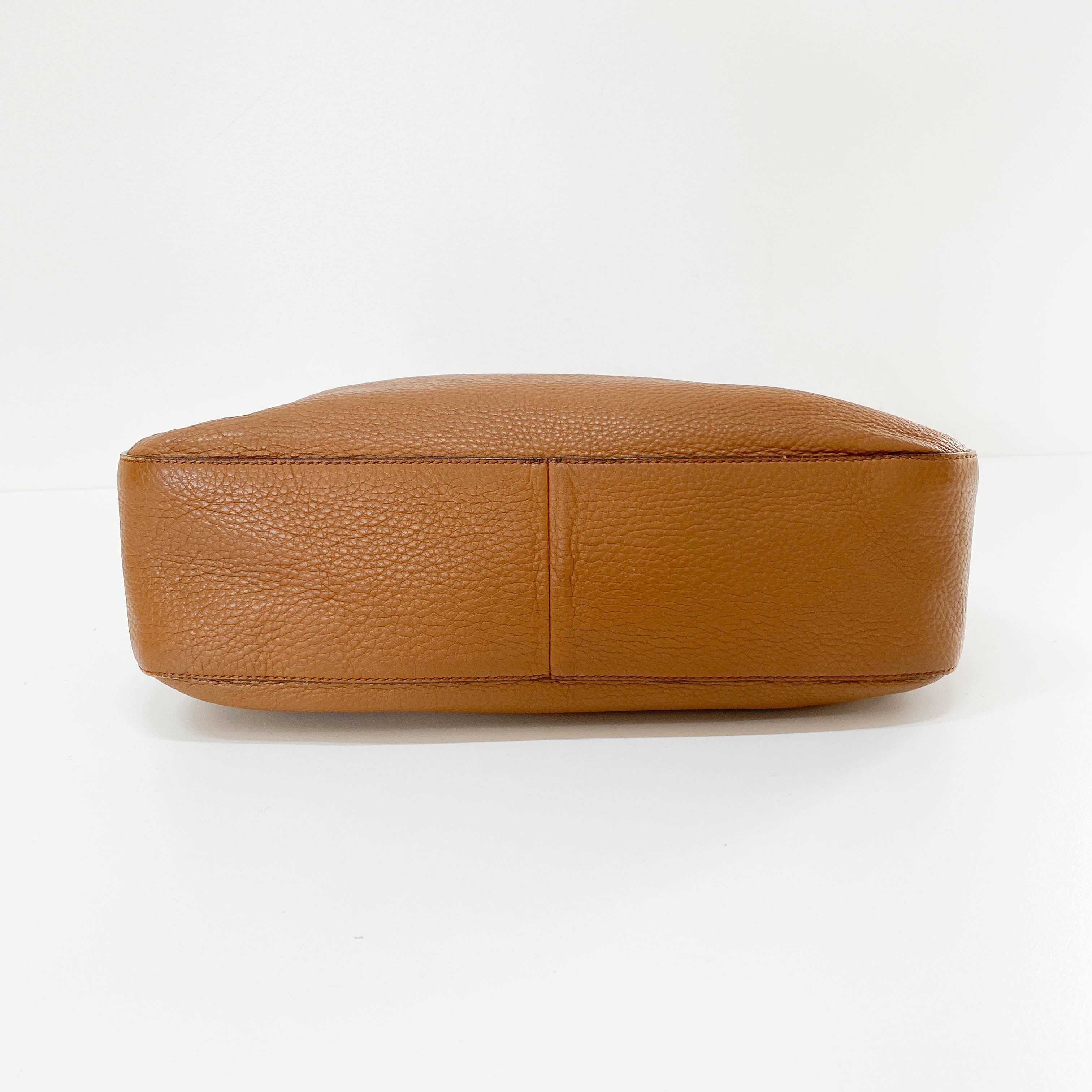 Brown Leather Hobo Shoulder Bag