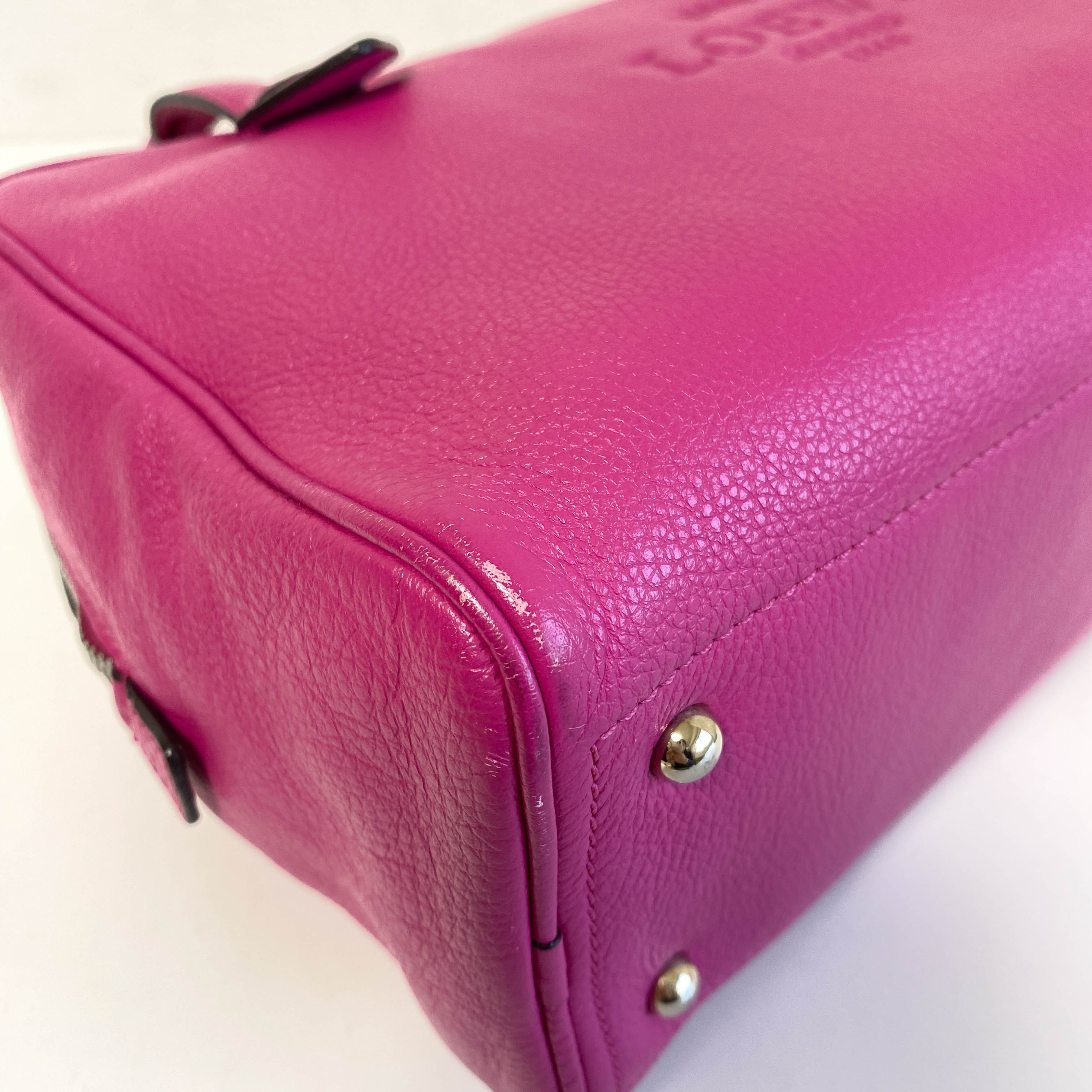Vintage Purple Leather Top Handle Bag