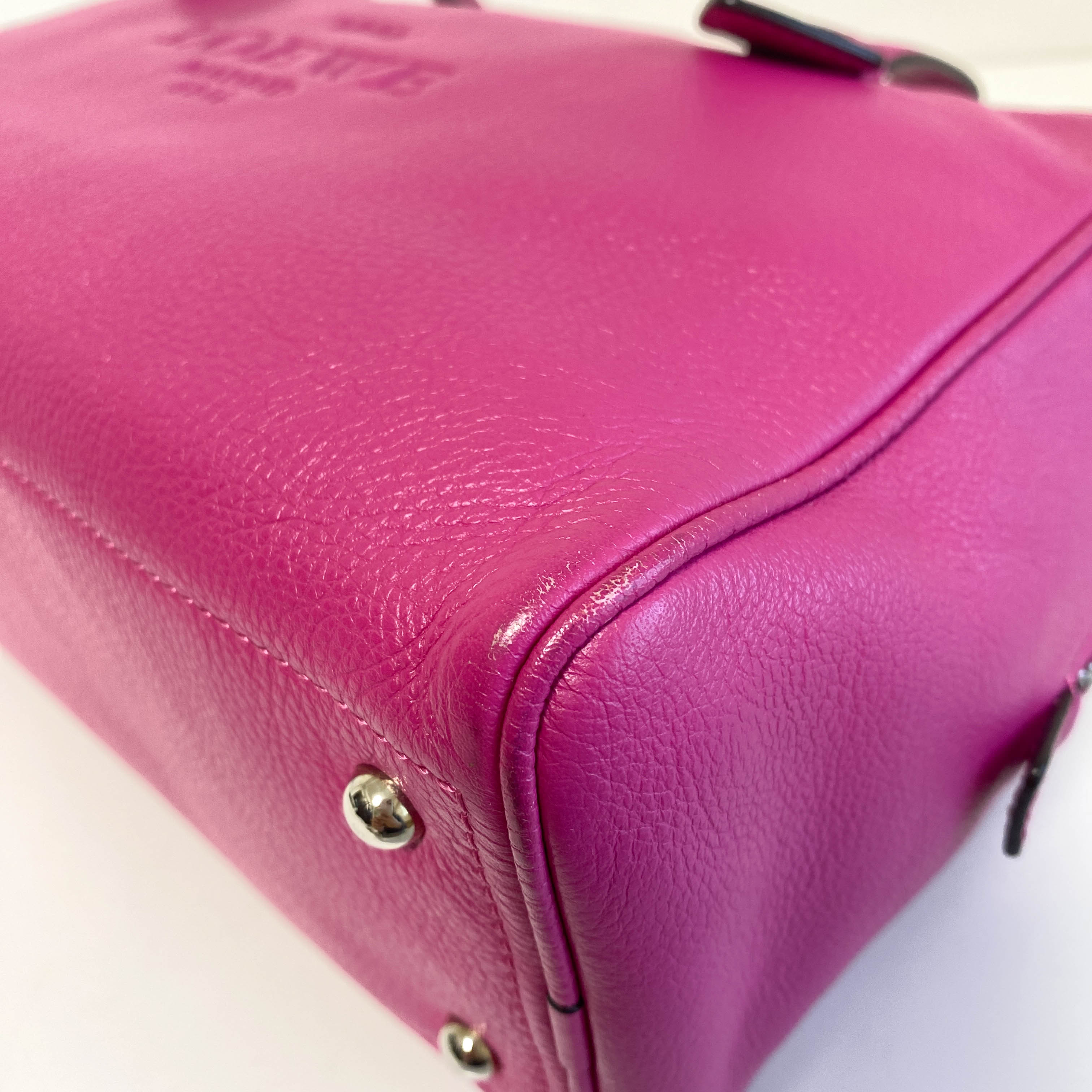 Vintage Purple Leather Top Handle Bag
