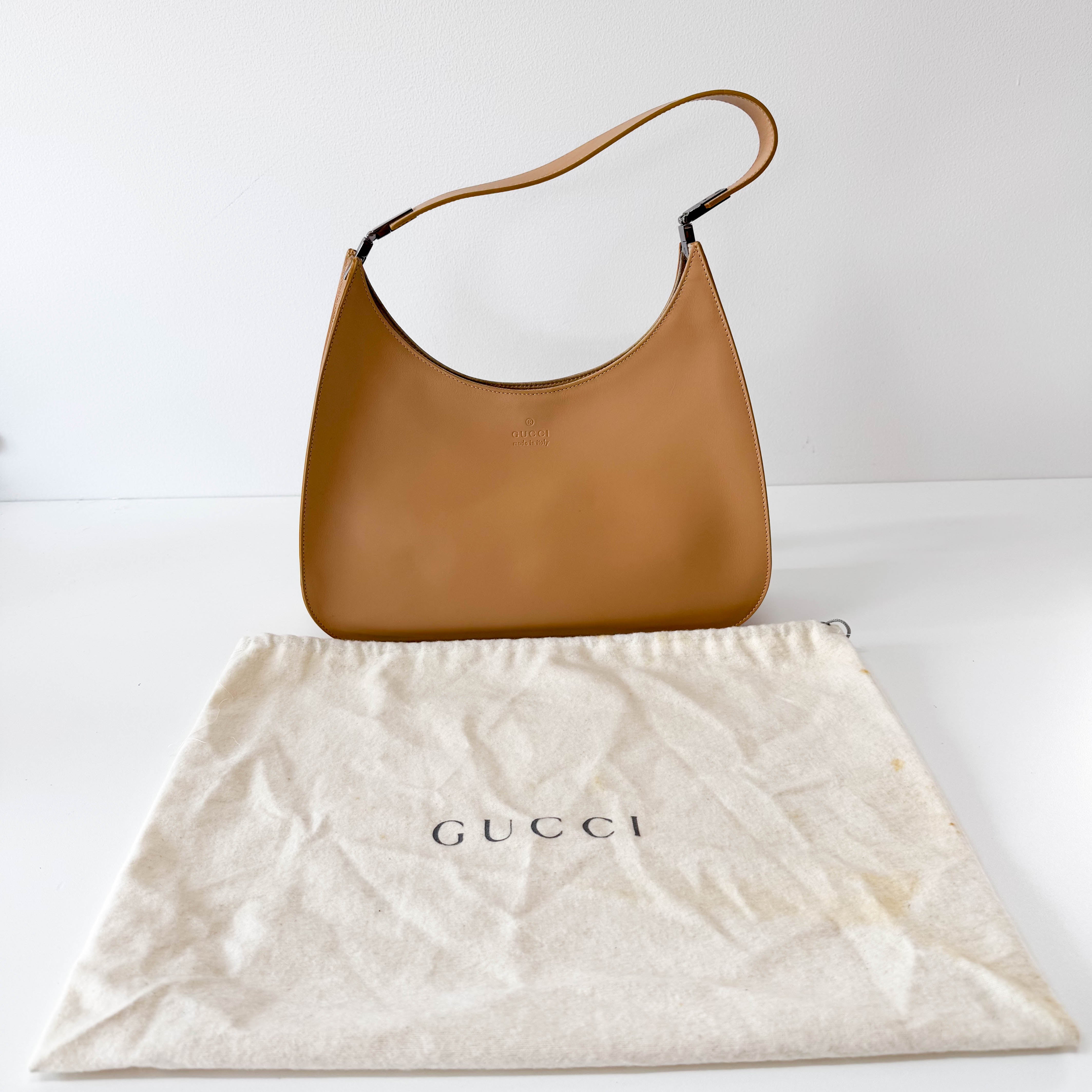 Beige Leather Shoulder Bag