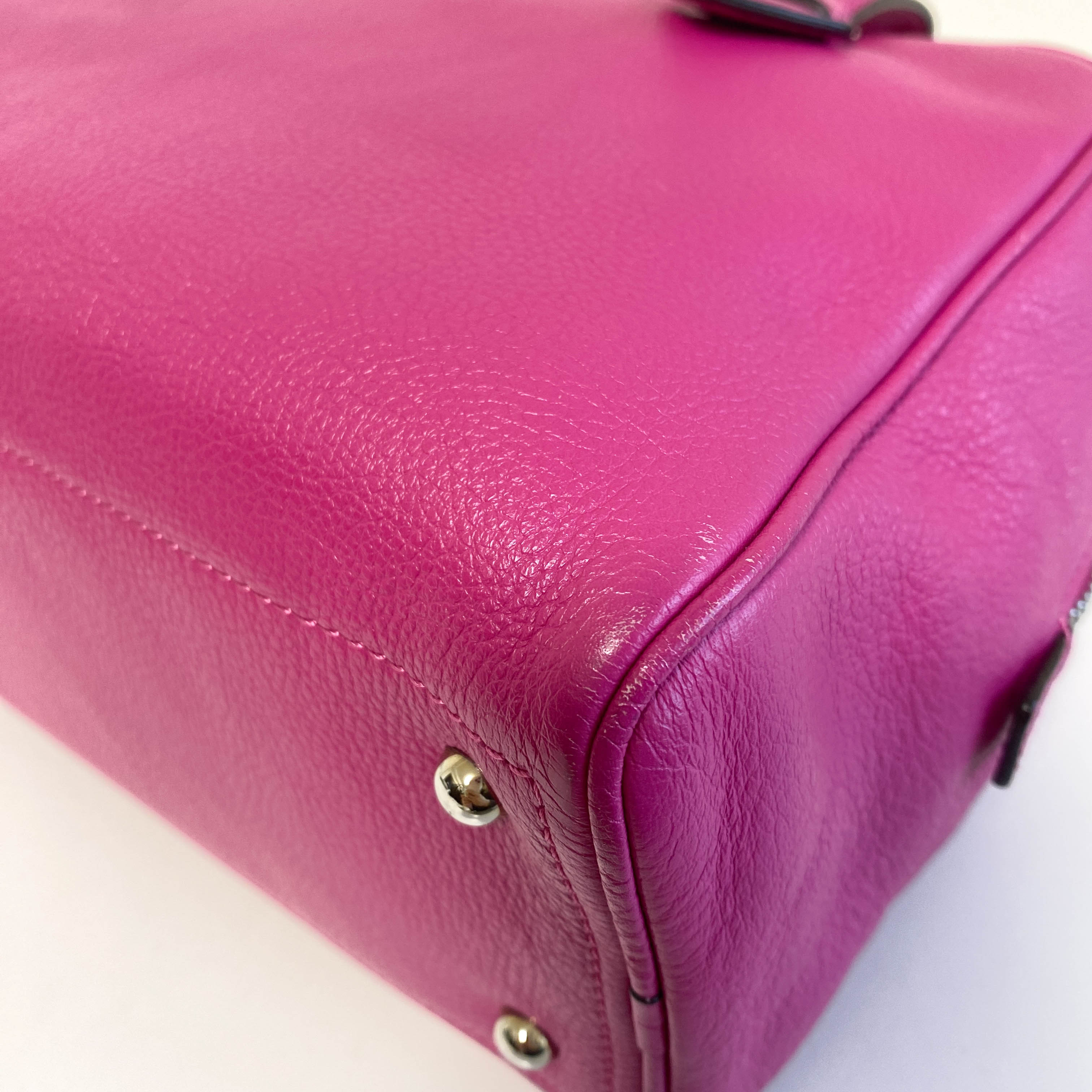 Vintage Purple Leather Top Handle Bag