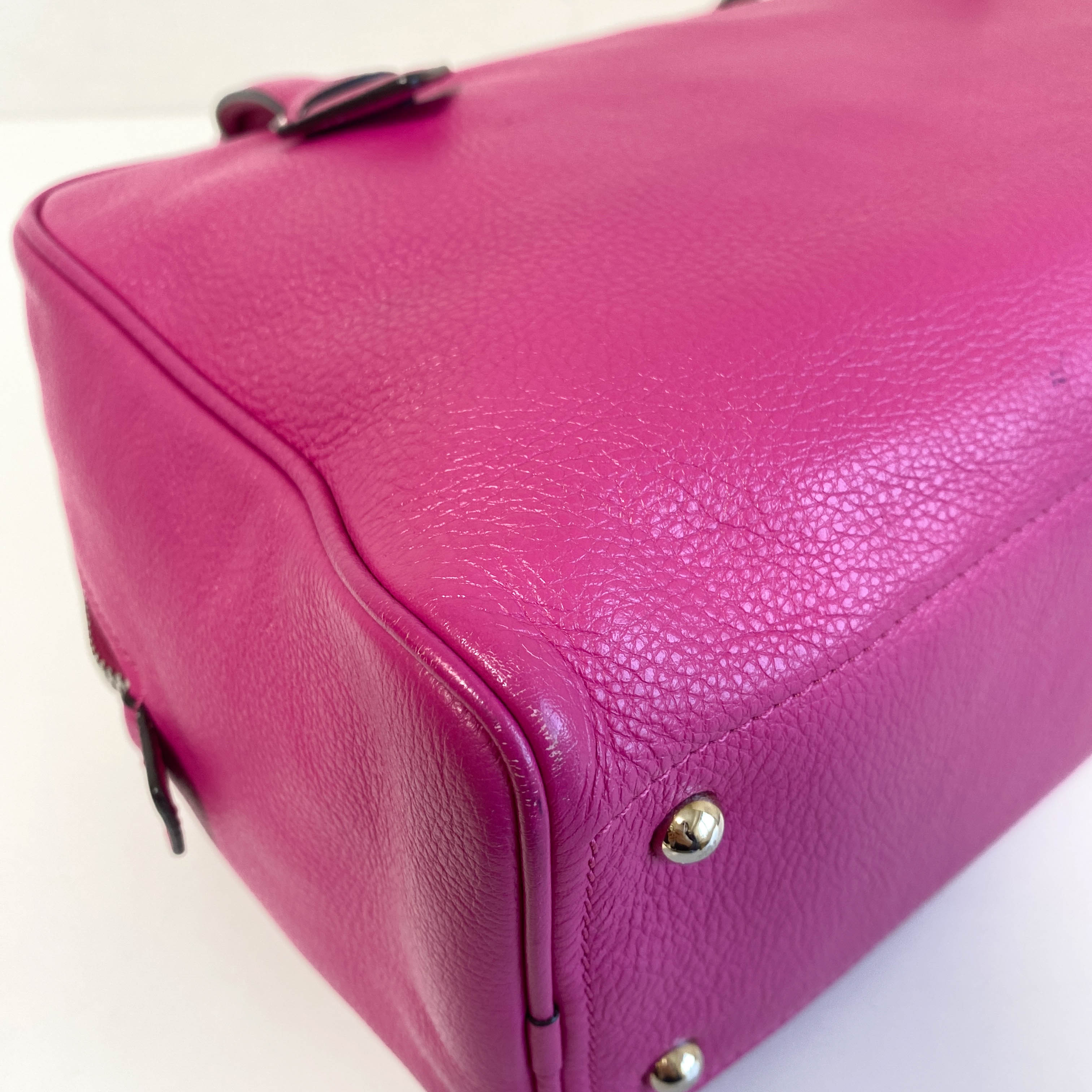Vintage Purple Leather Top Handle Bag