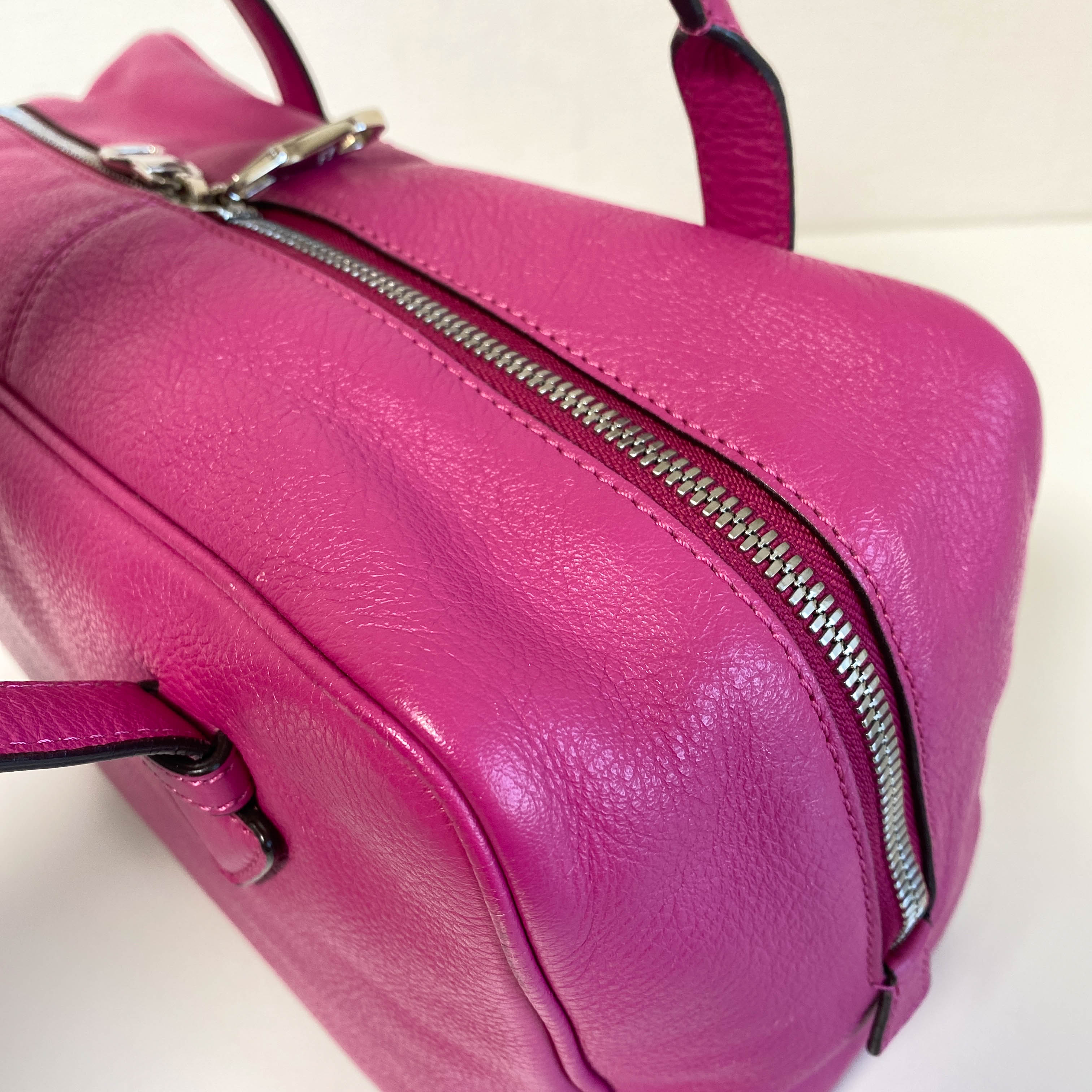 Vintage Purple Leather Top Handle Bag