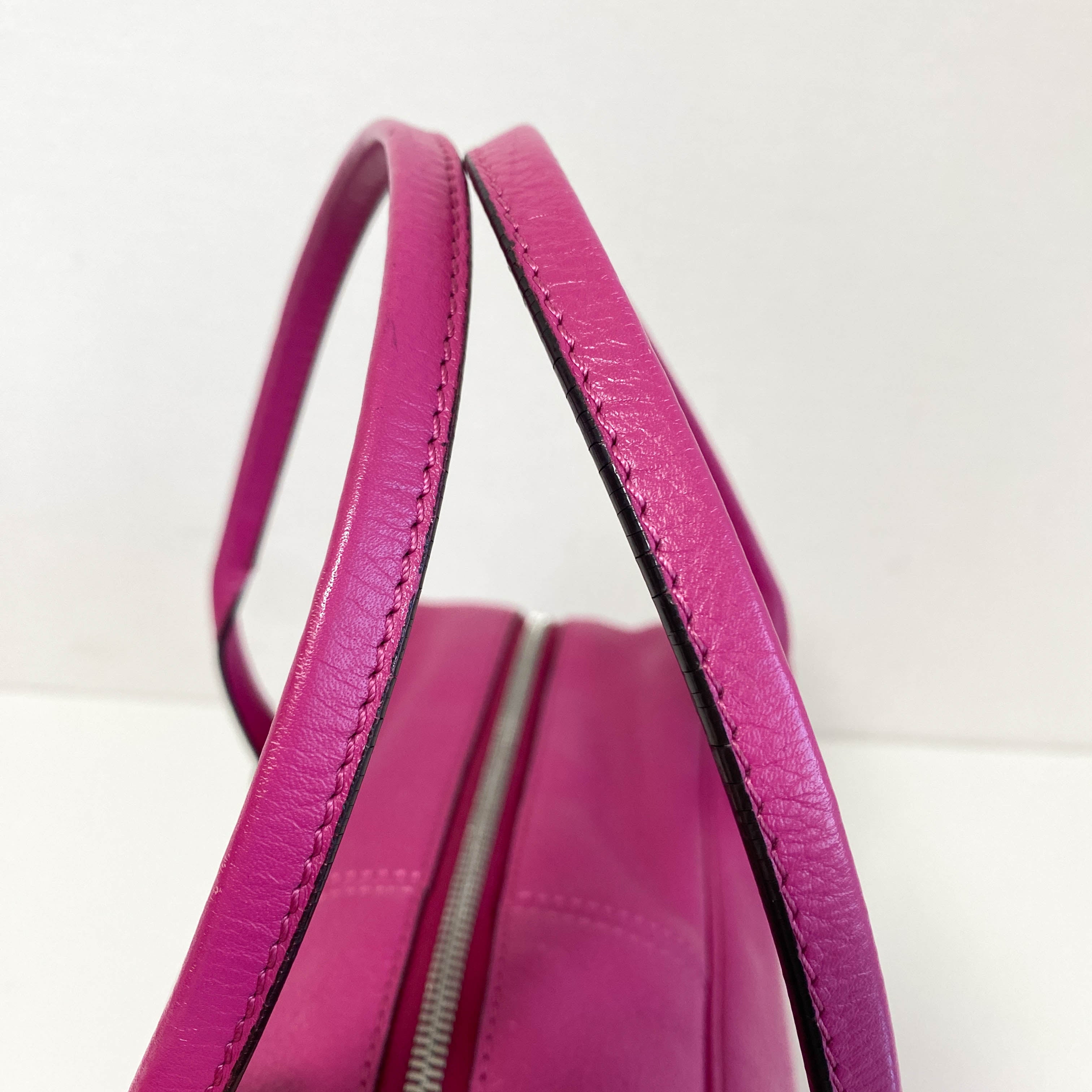 Vintage Purple Leather Top Handle Bag