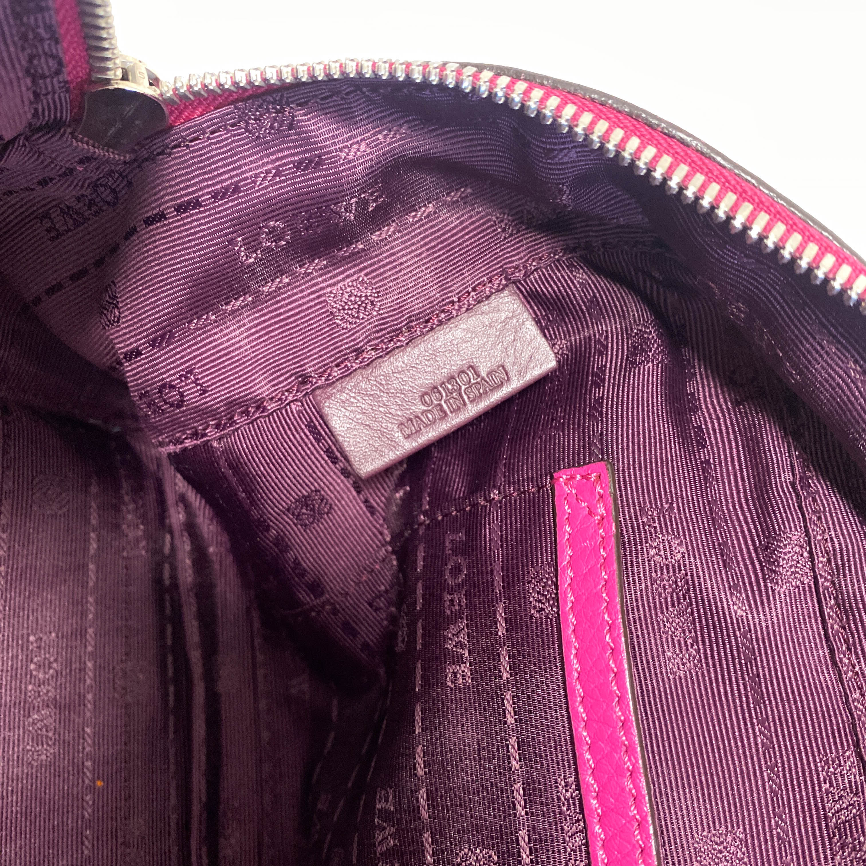 Vintage Purple Leather Top Handle Bag