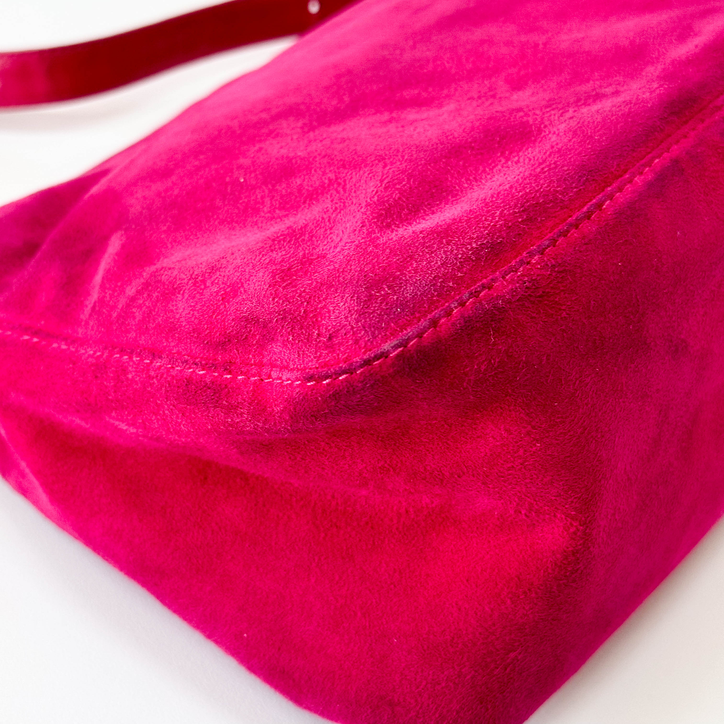 Mamma Baguette Pink Suede Shoulder Bag