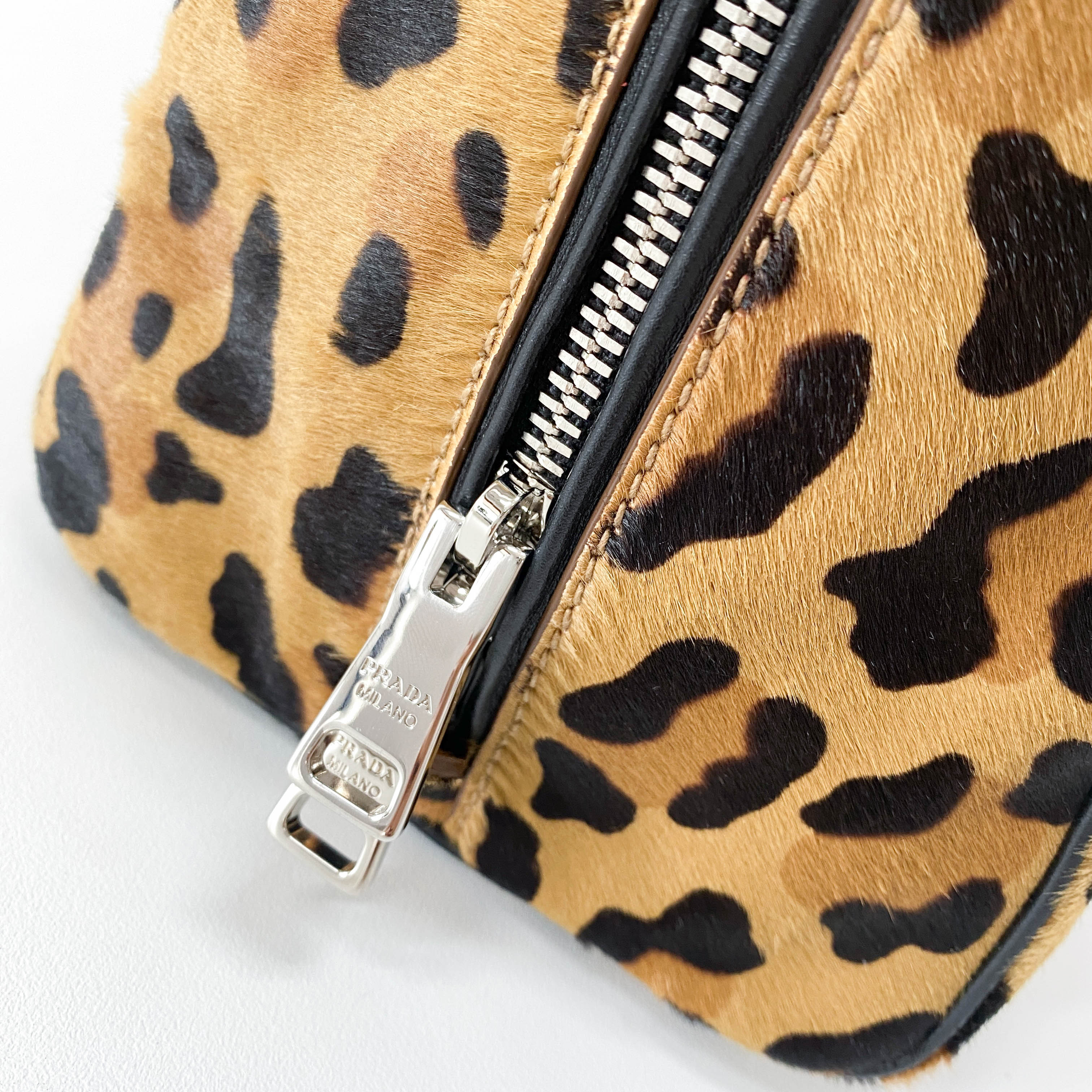 Leopard Pony Hair Top Handle Bag