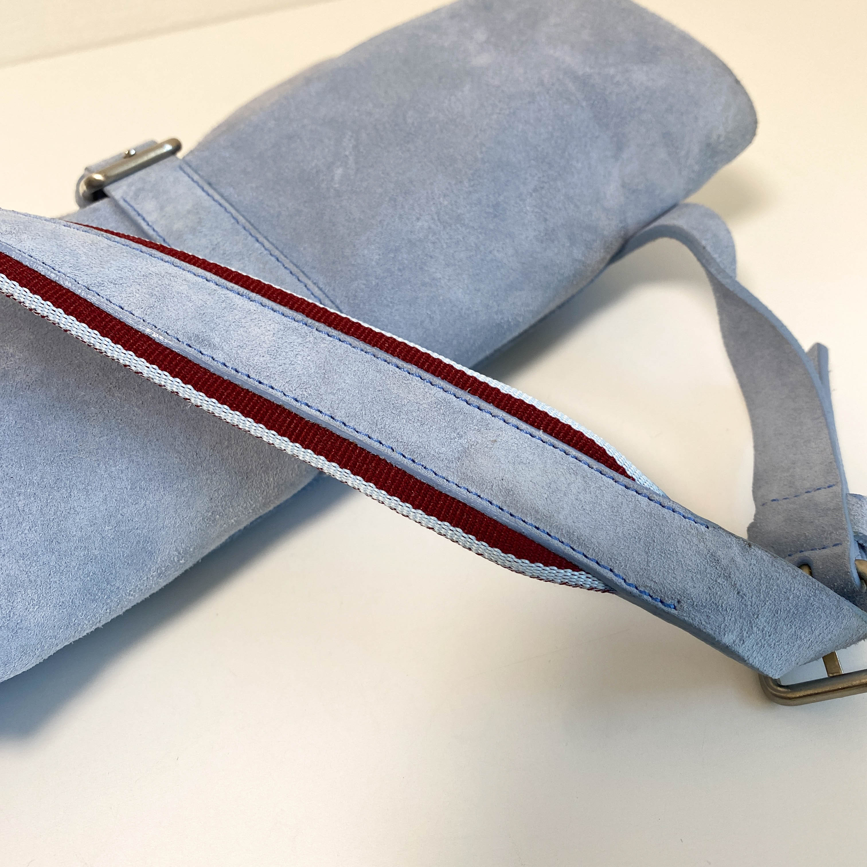 Archive Blue Suede Shoulder Bag