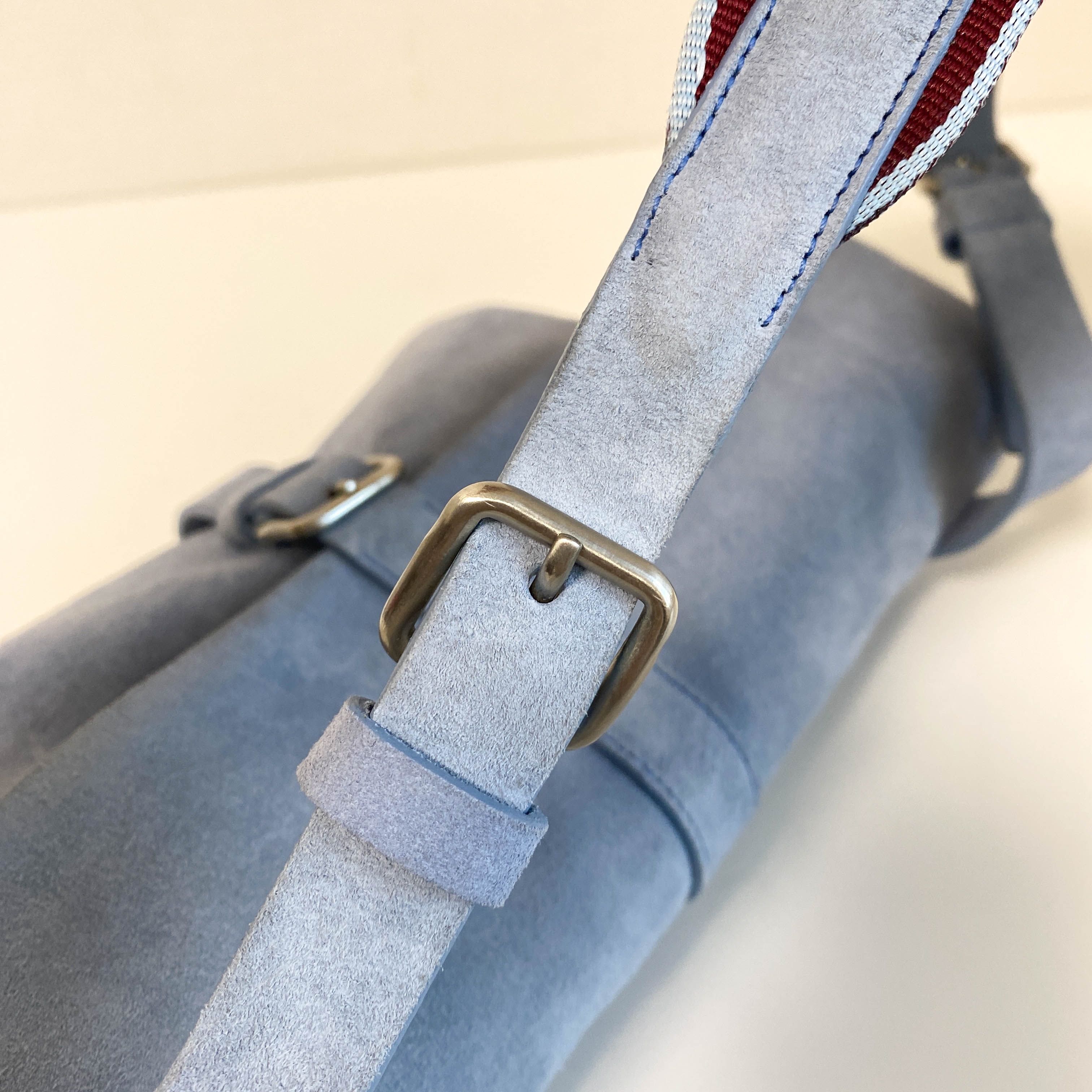 Archive Blue Suede Shoulder Bag