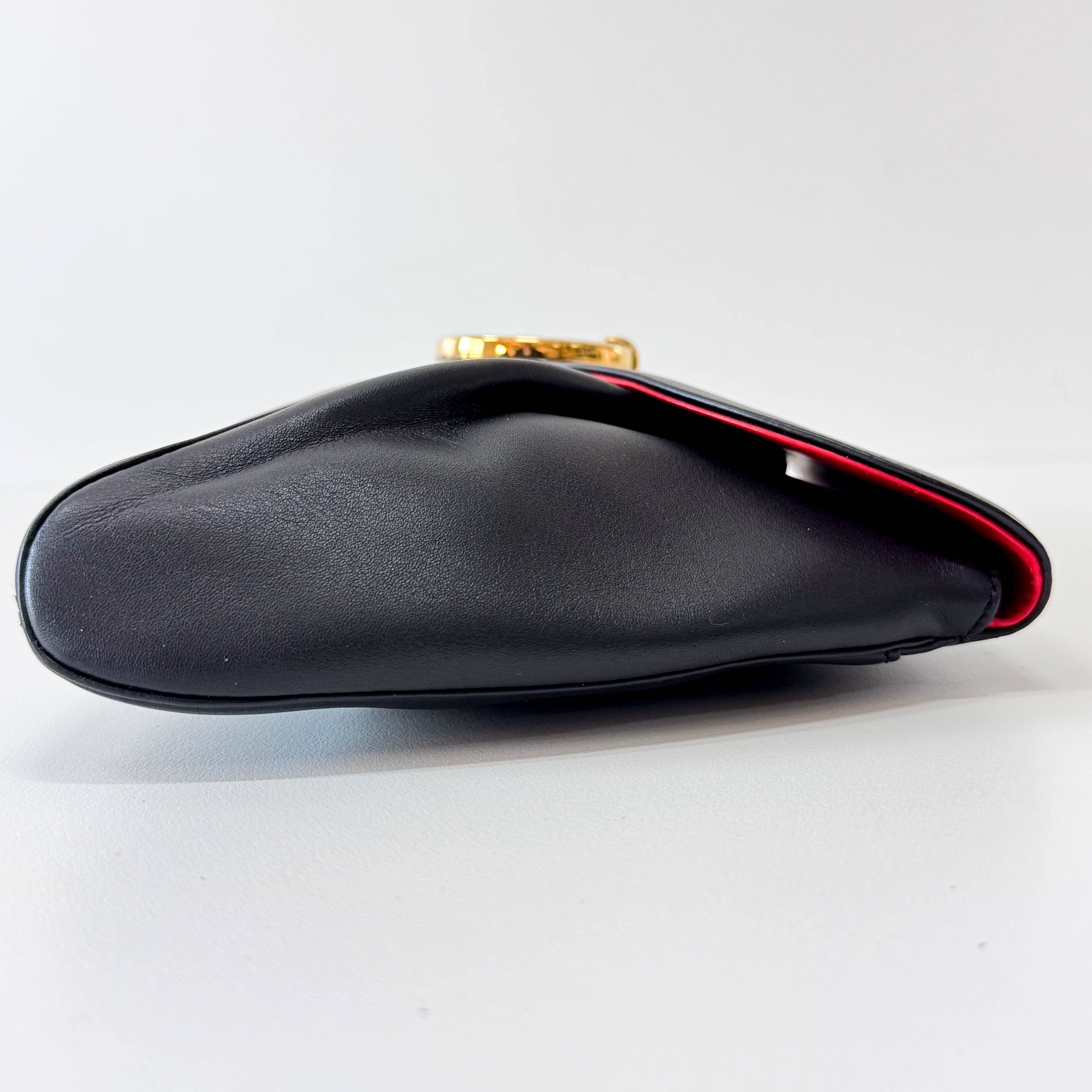 Panthère Black Calfskin Leather Clutch Bag