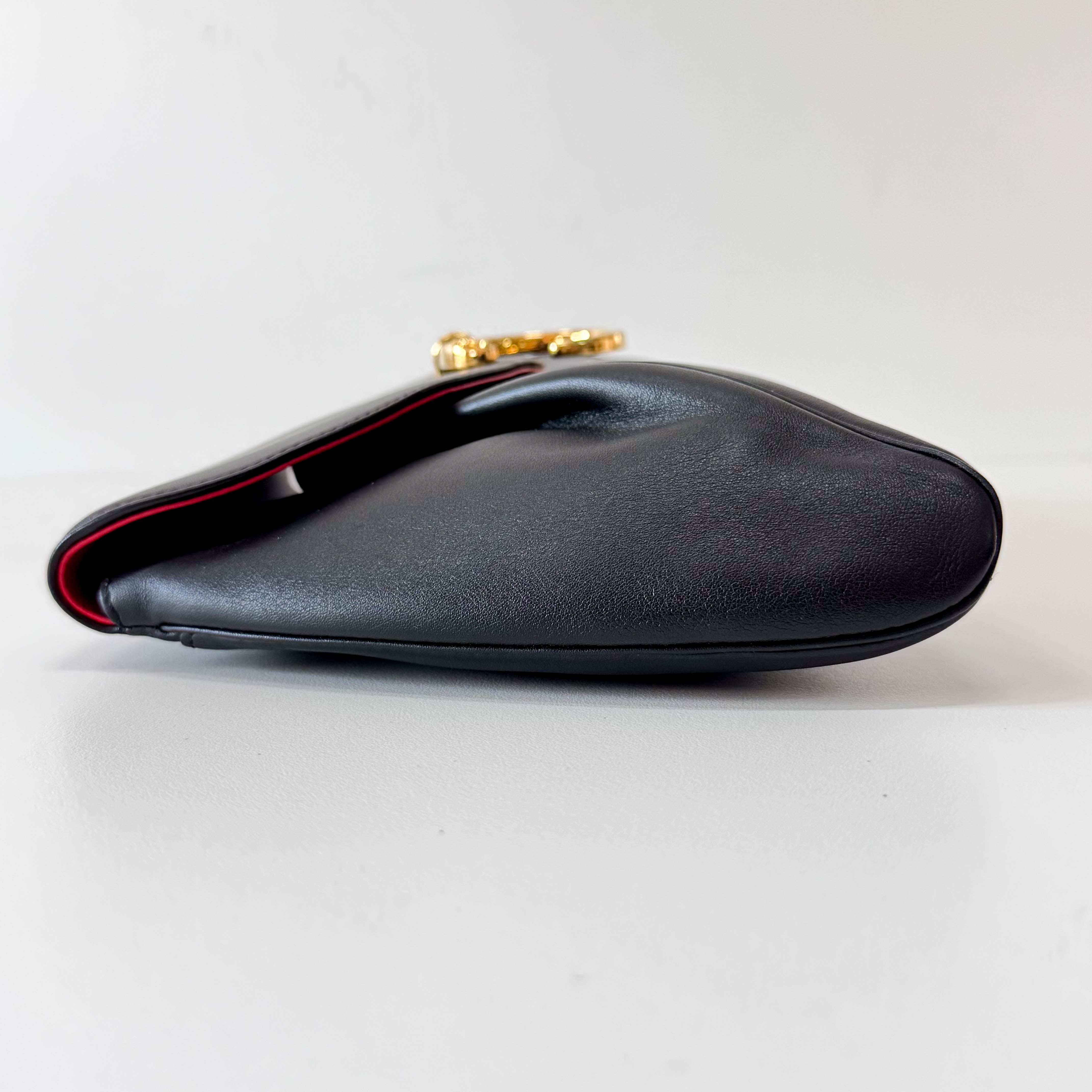 Panthère Black Calfskin Leather Clutch Bag