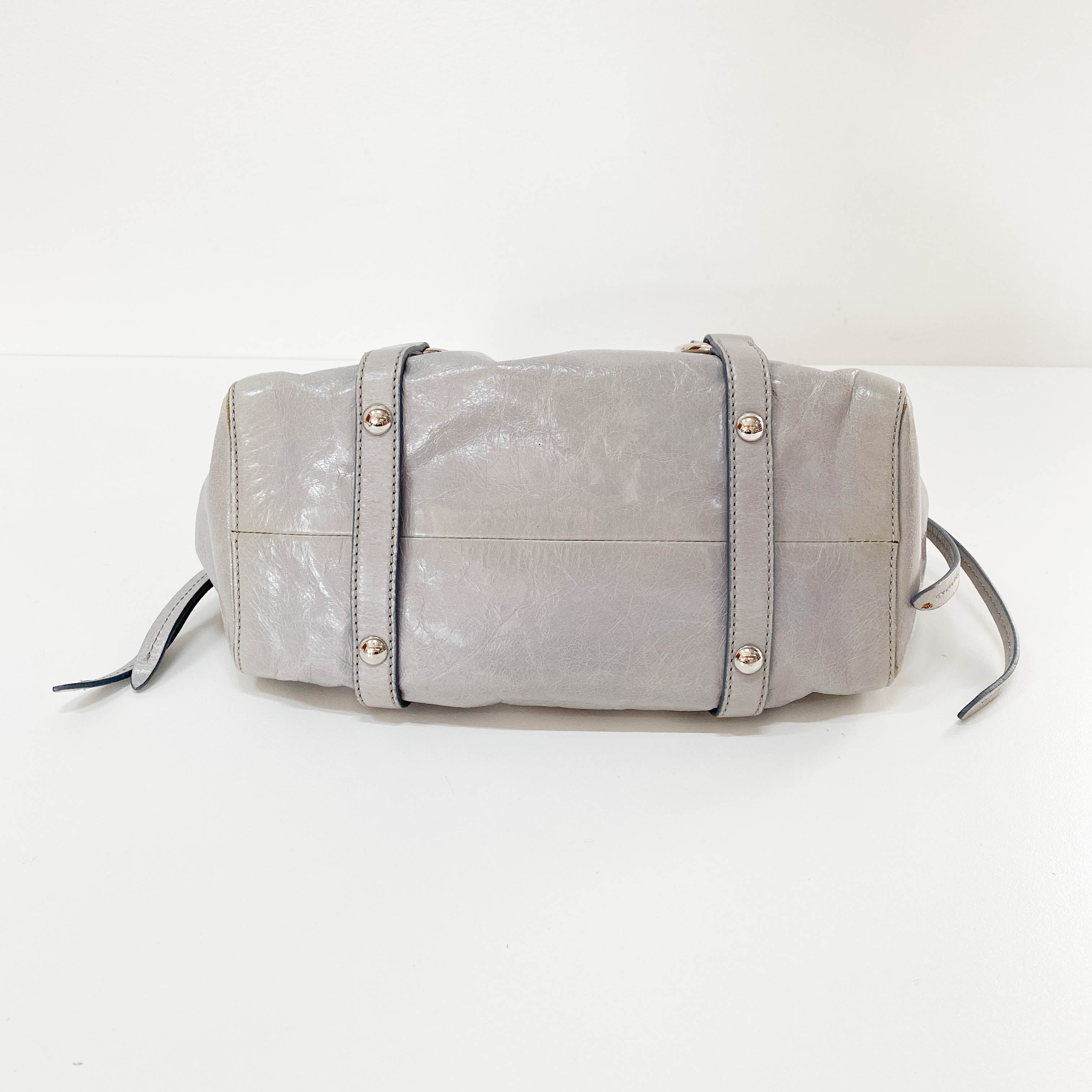 Vitello Mini Grey Calfskin Two Way Bag