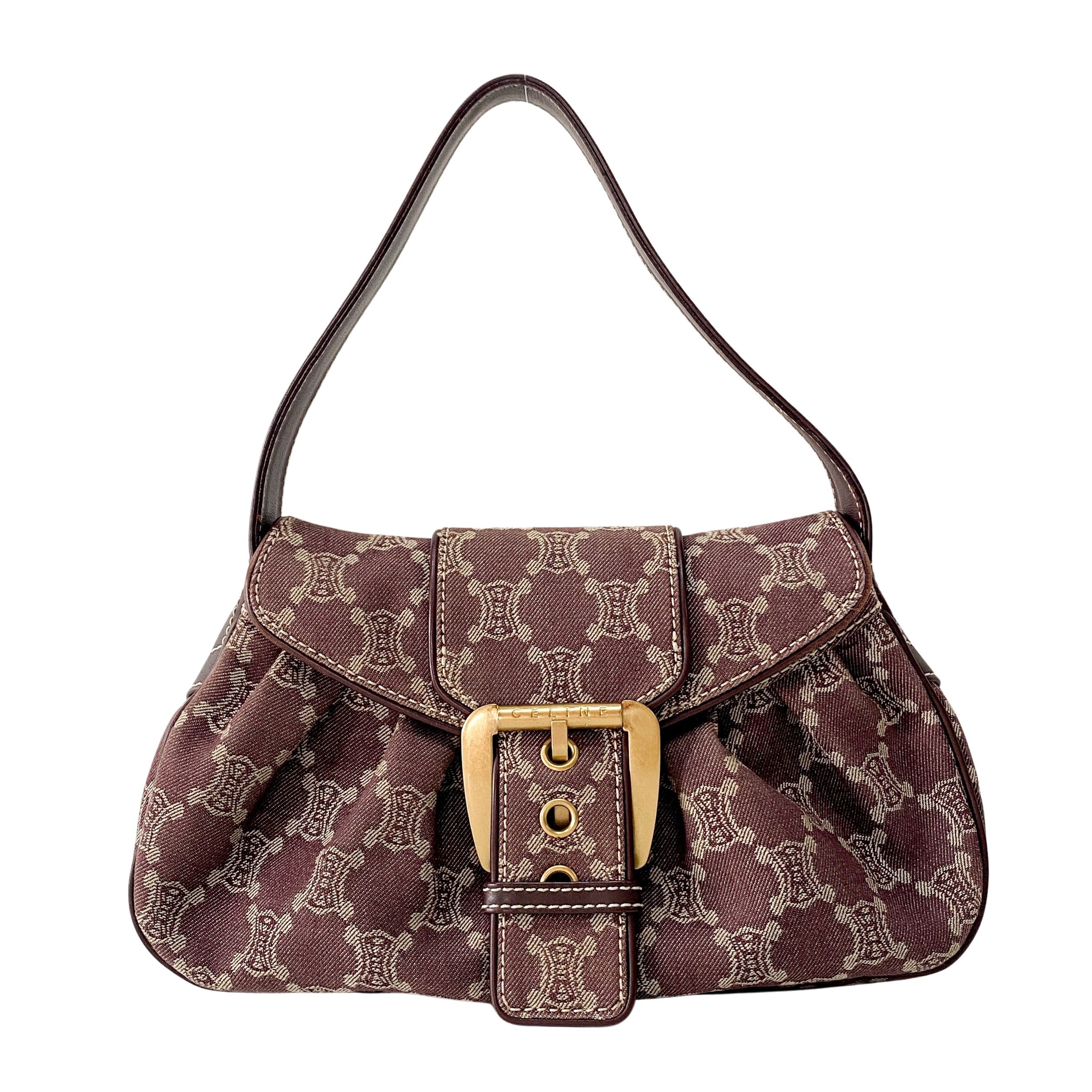 Paris Macadam Purple Denim Shoulder Bag