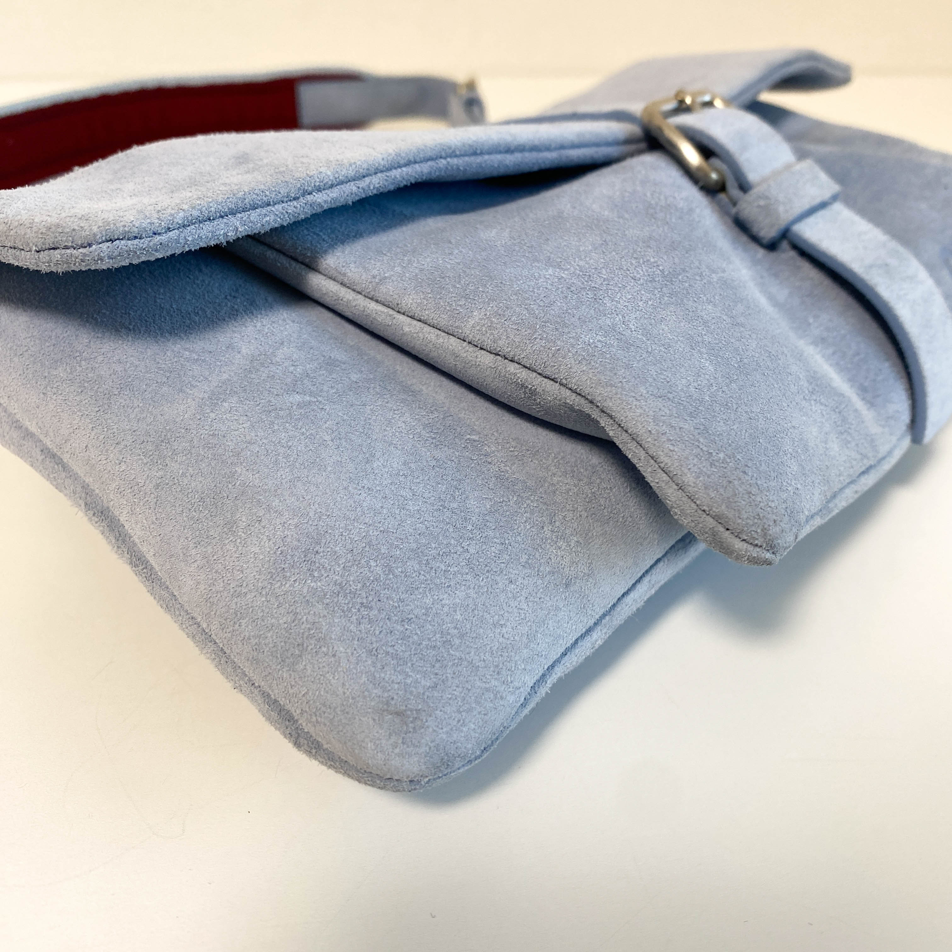 Archive Blue Suede Shoulder Bag