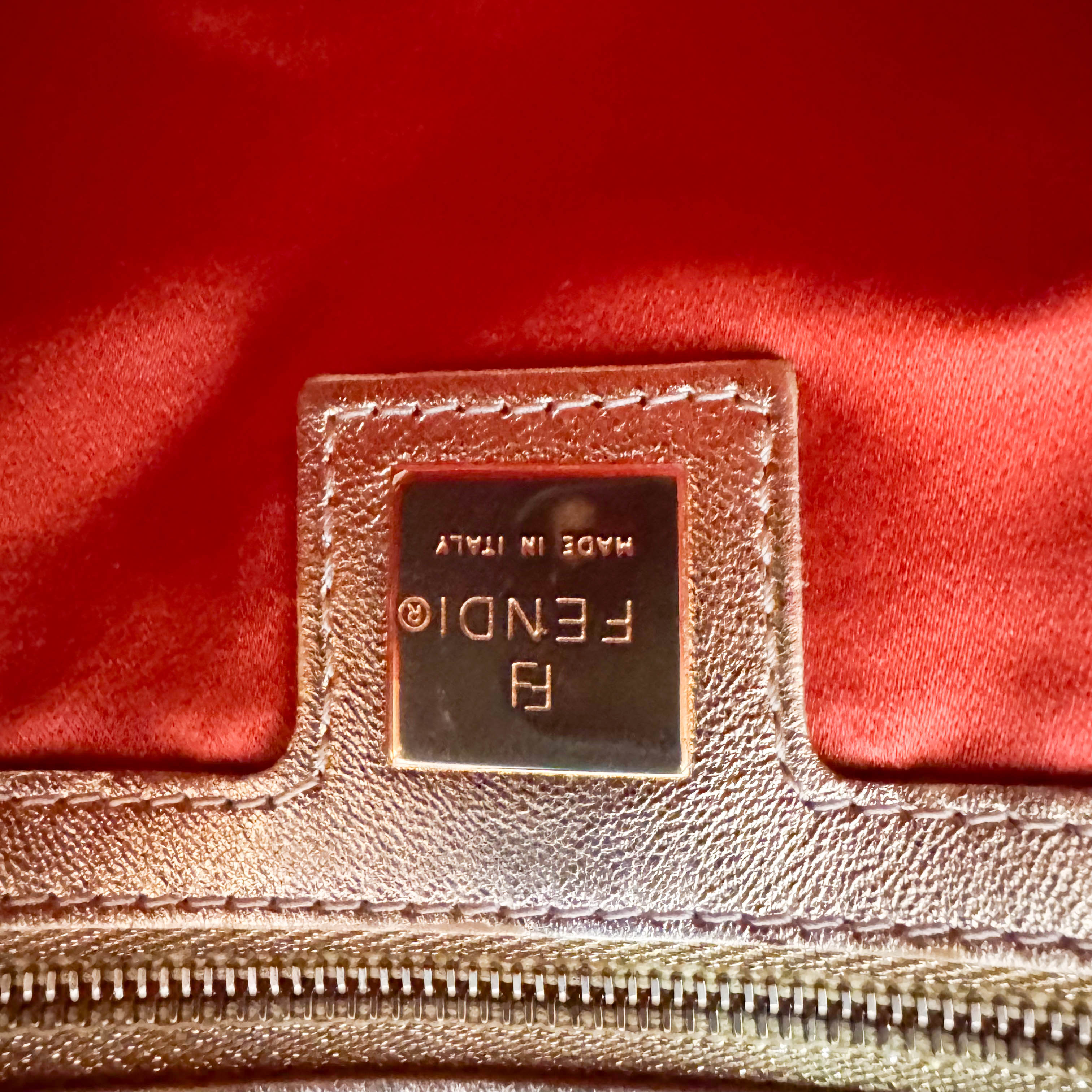 Mamma Baguette Gold Leather Rhinestone Hardware Shoulder Bag