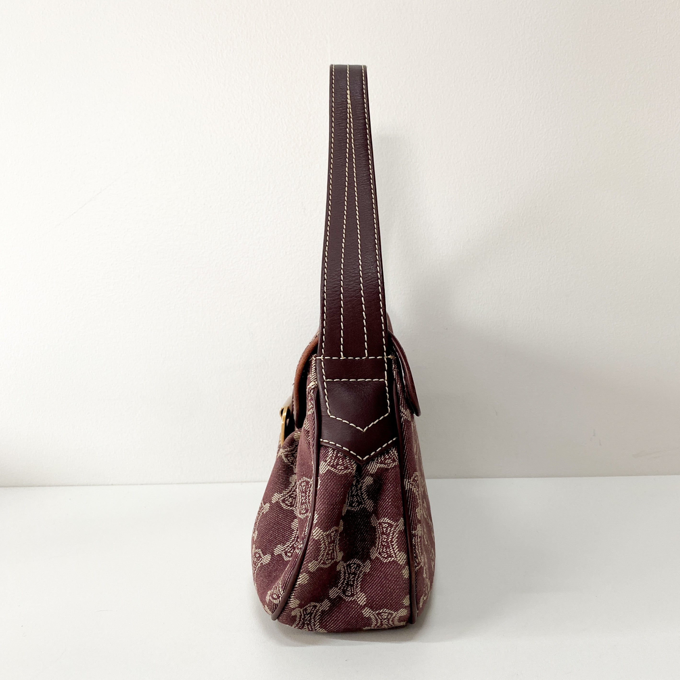 Paris Macadam Purple Denim Shoulder Bag